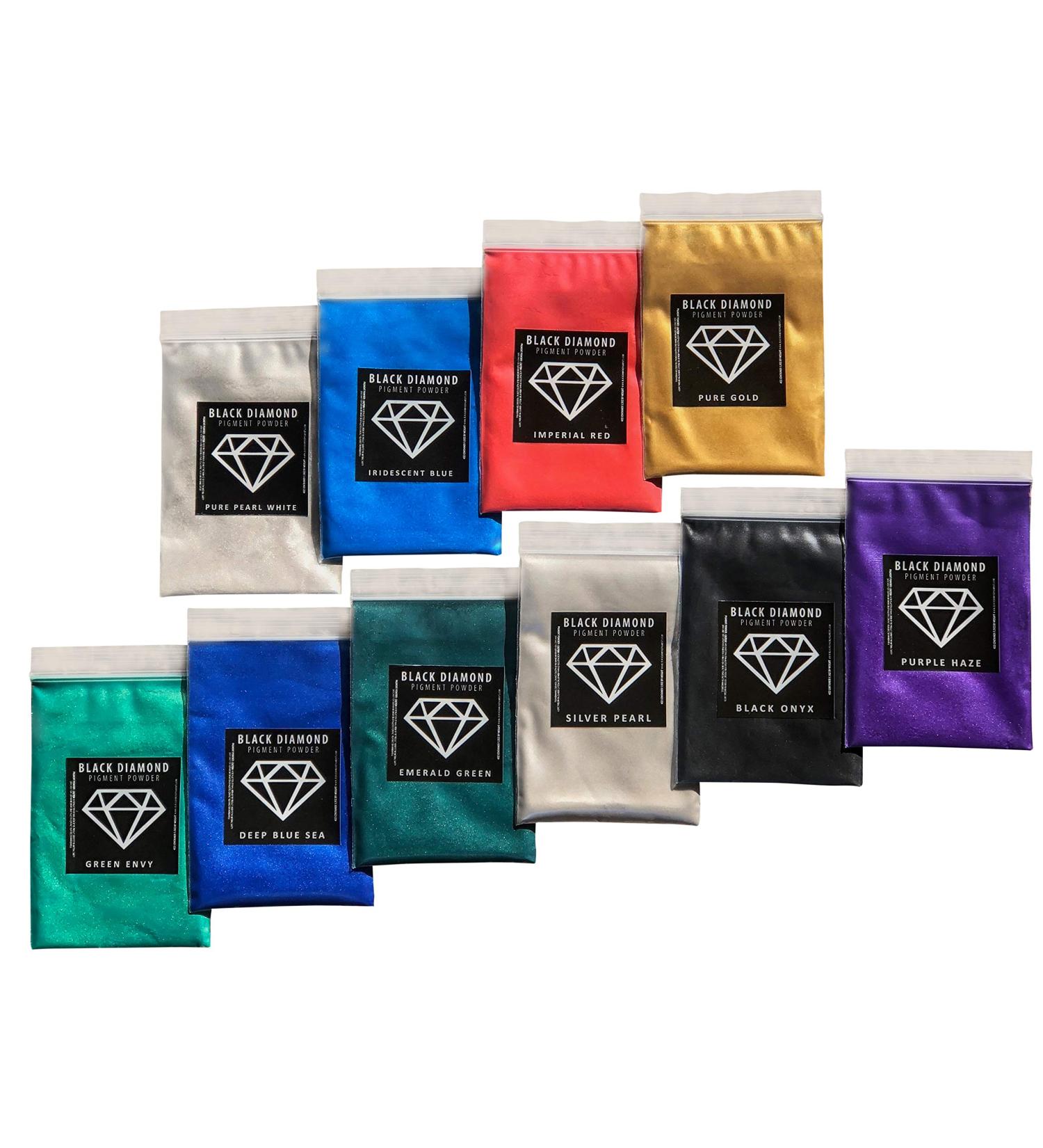 Epoxy Resin Dye Mica Powder 10 Colors Black Diamond Pigments Variety Pack - Pure 2TONE Series for Epoxy Paint Color Art - Buy Online on SooperMarket.com
