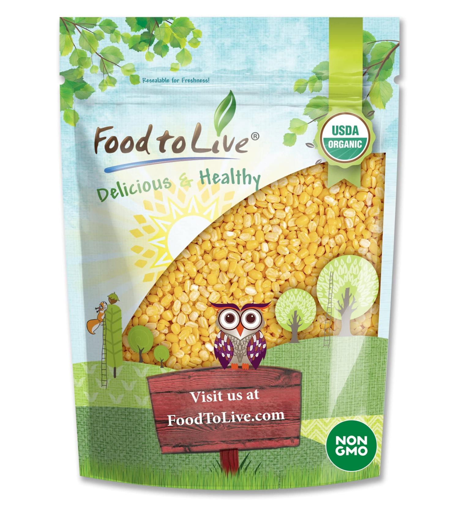 Organic Yellow Mung Dal 3 Pounds - Non-GMO Split Mung Beans, Vegan Ayurvedic Food, High Fiber & Protein, Great for Soup, Kitchari, Curries - 1 Pack - Buy Online on SooperMarket.com