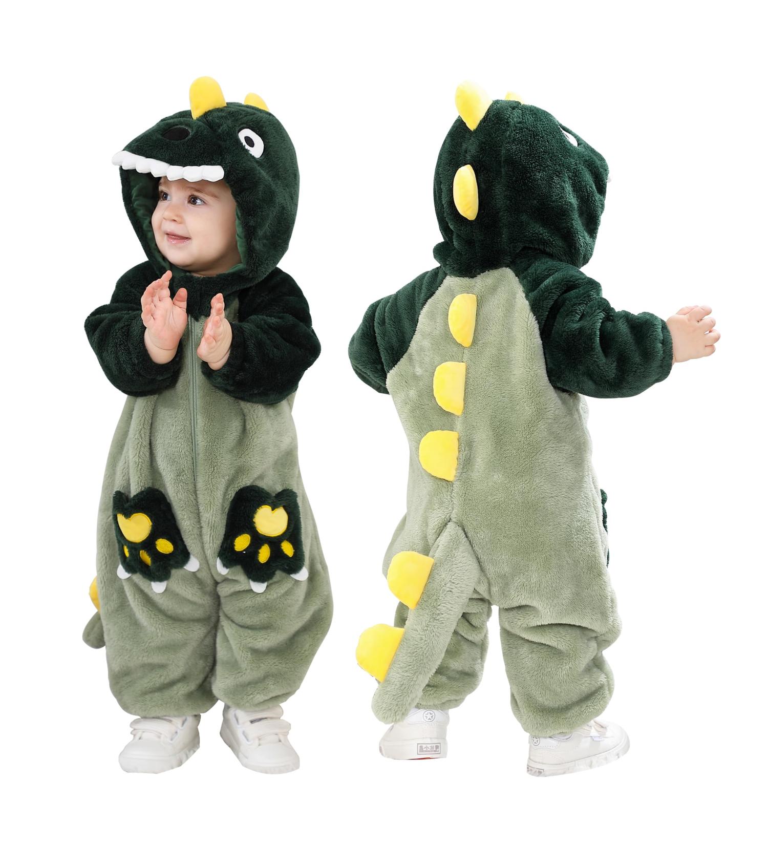 Doladola Dalmatians Toddler Romper | Newborn Baby Outfit 0-3 Months | Green Dino Onesie - Buy Online on SooperMarket.com