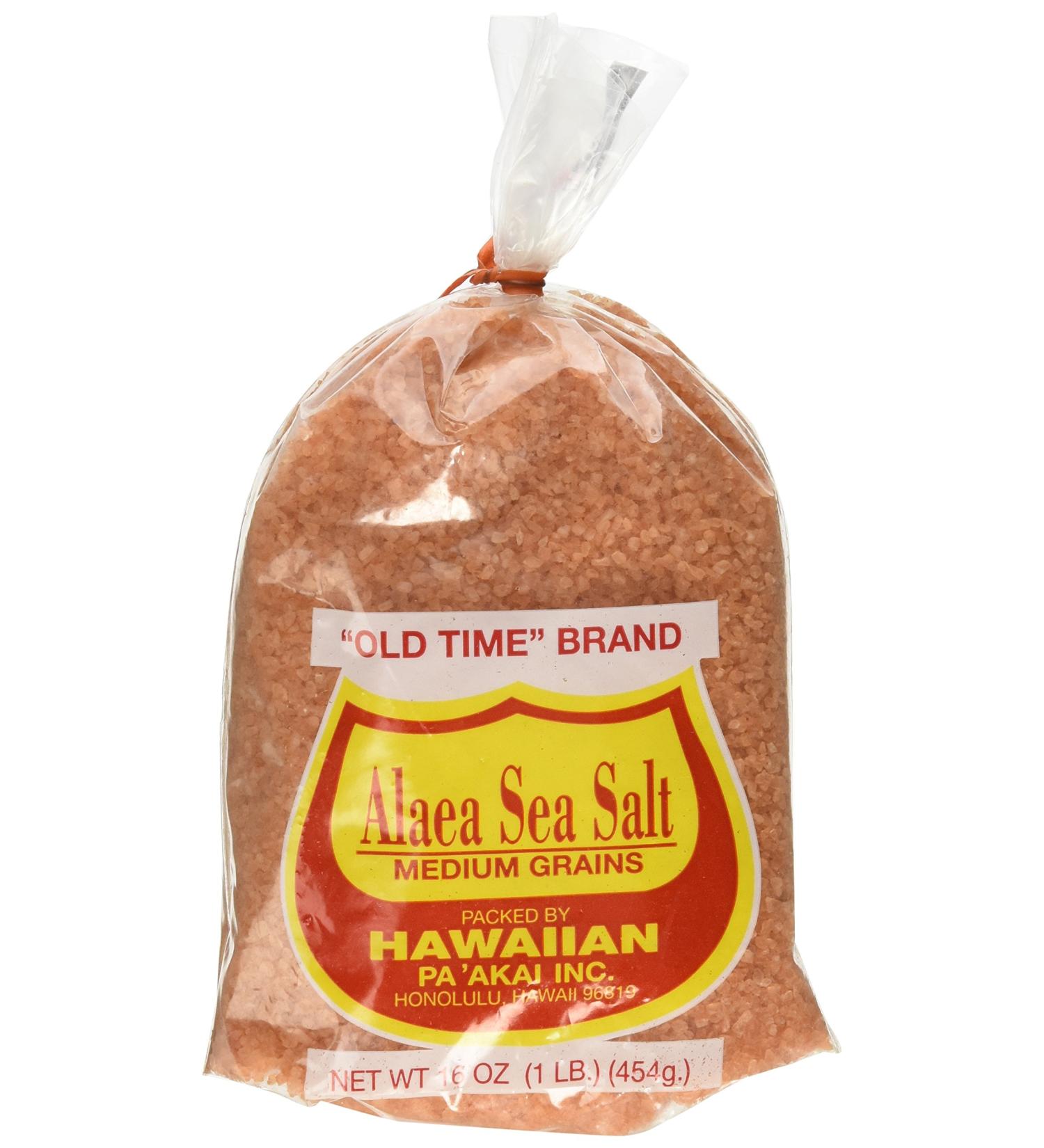 Hawaiian Pa'Akai Inc, Alaea Sea Salt Medium Grains, 16 oz 1 Pound (Pack of 1)