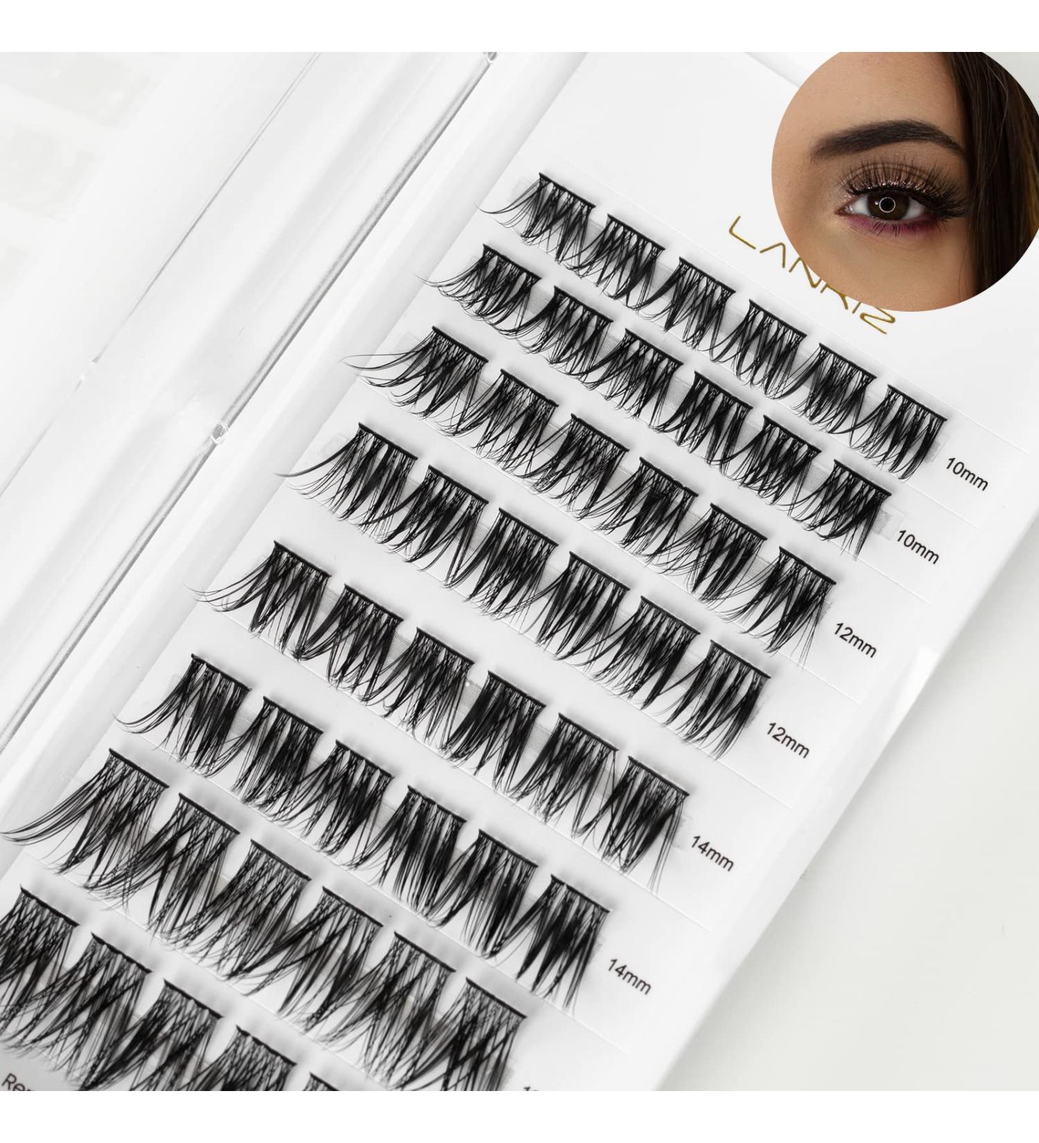 LANKIZ DIY Natural Look Individual Eyelash Extensions 0.07mm 10-16mm Mix - Reusable Soft Lightweight Lash Clusters at Home - Fluffy Style02 - Buy Online on SooperMarket.com