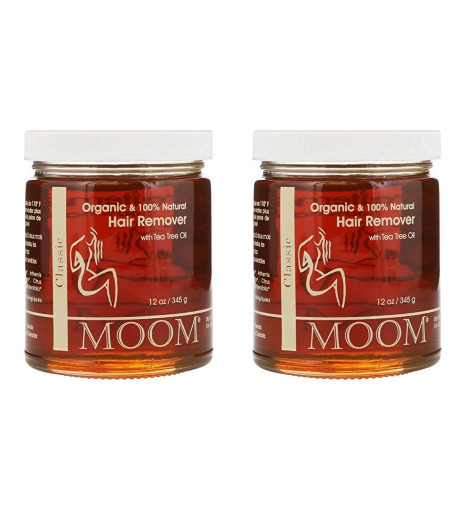 MOOM Organic Hair Remover Waxing Kit Refill - Tea Tree Oil & Lemon Juice - Natural Sugar Glaze - 12 oz (2-Pack) - Buy Online on SooperMarket.com