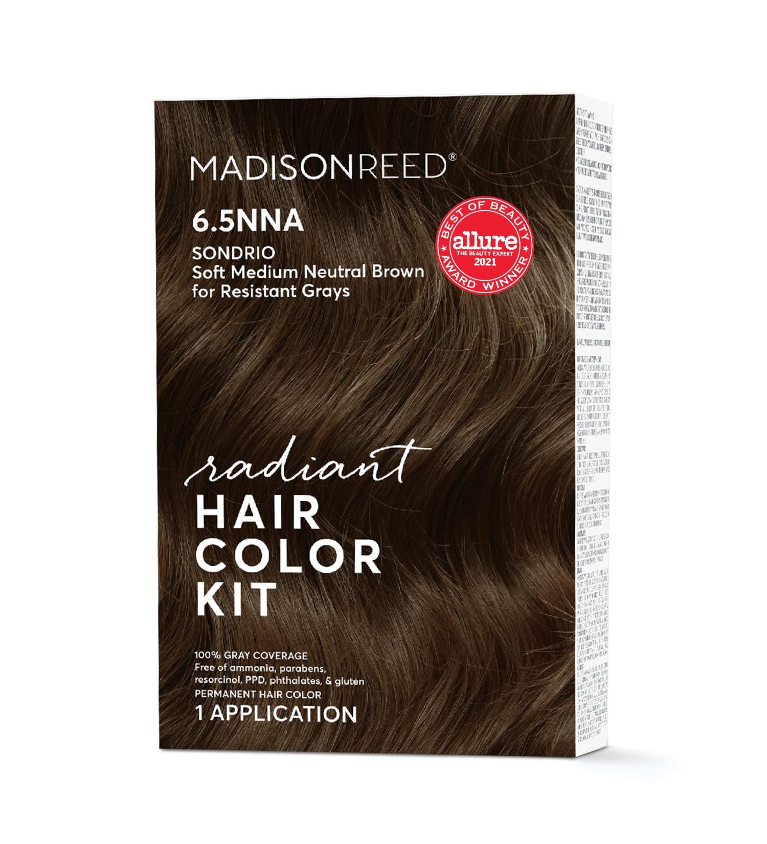 Madison Reed Sondrio Brown Permanent Hair Dye - Ammonia-Free Formula for Resistant Grays - 100% Gray Coverage - Soft Medium Neutral Brown - Pack of 1 - Buy Online on SooperMarket.com