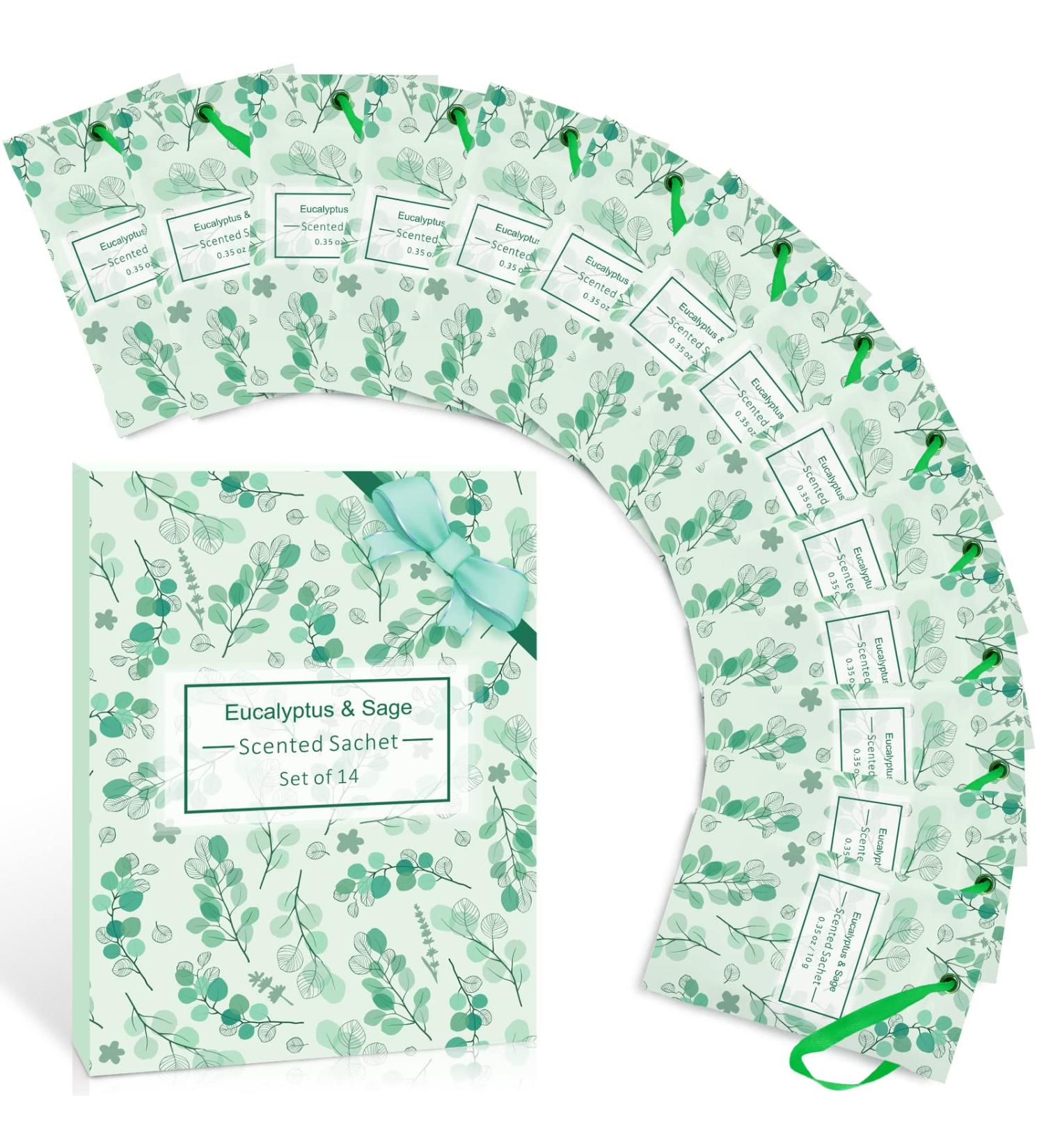 SCENT-HI Premium Eucalyptus Sage Fragrance Bags - 14 Bags for Clothing Drawers Rooms & Cars | International Shipping - Buy Online on SooperMarket.com