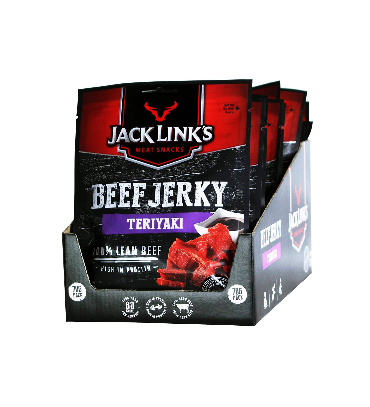 Jack Link's Beef Jerky Teriyaki 12 Pack - High Protein Snack | Exotic Flavor | Perfect for On-the-Go & Office - Buy Online on SooperMarket.com