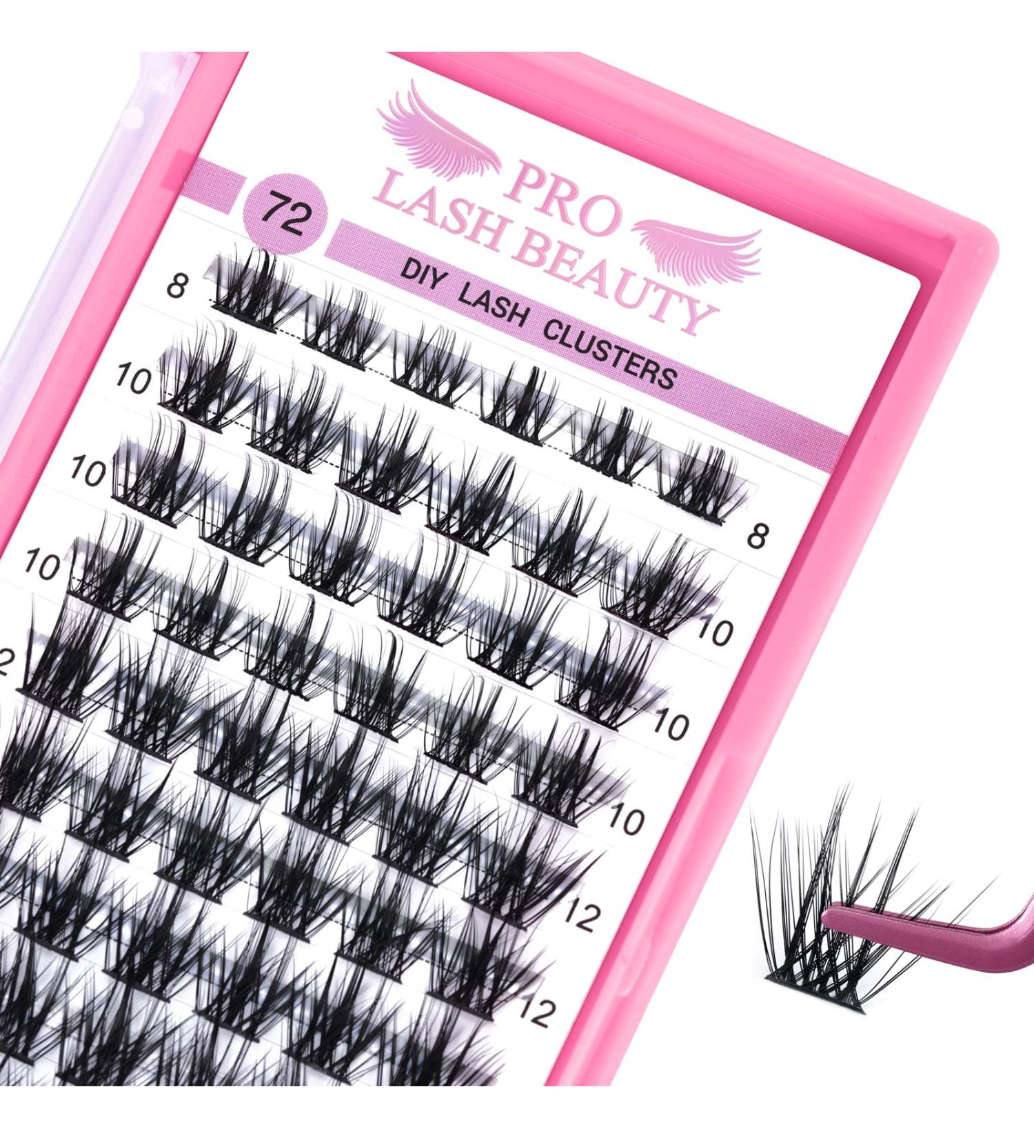 72 Pcs Cluster Lashes DIY Eyelash Extension Kit - Thin Band, Easy to Apply Individual Lashes 8-16 mix - Attraction D-8-16 - Buy Online on SooperMarket.com