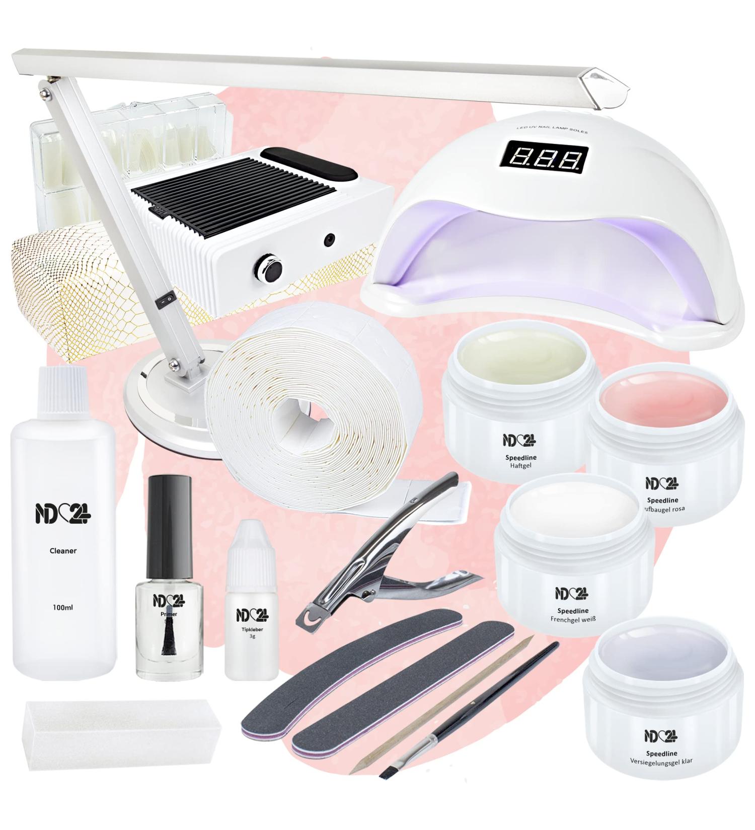 ND24 NAILDESIGN Geln gel Starter Set - Complete Gel Nail Kit with LED Lamp French Gel & Accessories | Made in Germany for Beginners & Professionals - Buy Online on SooperMarket.com