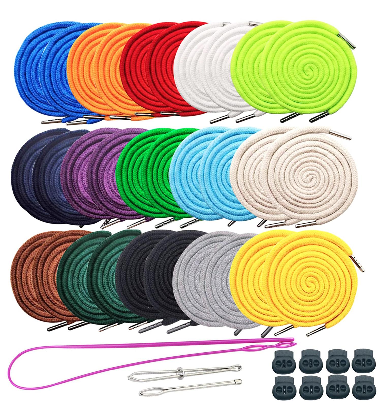 30 Pack Replacement Drawstrings with Threader Tool - 53 Long for Pants, Sweatpants, Hoodies, Scrubs, Jackets, Shorts - Buy Online on SooperMarket.com