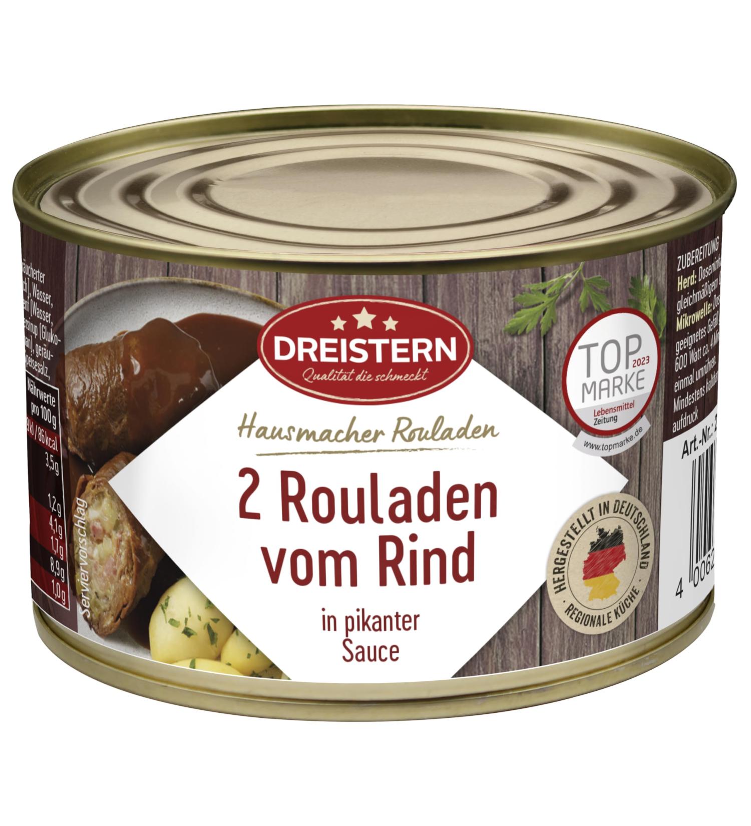 DREISTERN 2 Beef Roulades 400g | Premium Quality in Recyclable Tin - International Shipping Available - Buy Online on SooperMarket.com