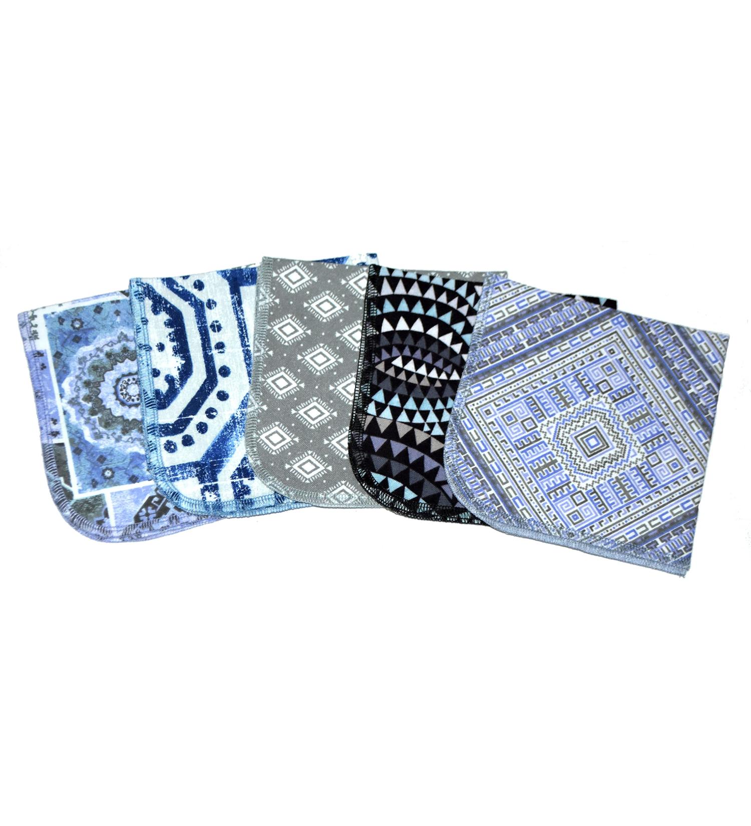 1 Ply Moroccan Tile Flannel Washable Lunchbox Napkins 12x12 inches - 5 Pack - Buy Online on SooperMarket.com