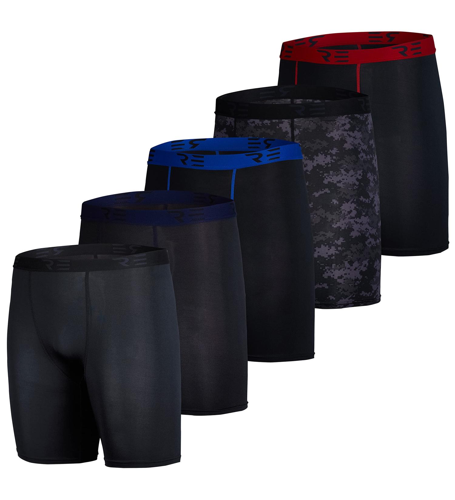 Real Essentials Men's Compression Shorts 5-Pack - Quick Dry Performance Active Underwear - Large Set G - Buy Online on SooperMarket.com