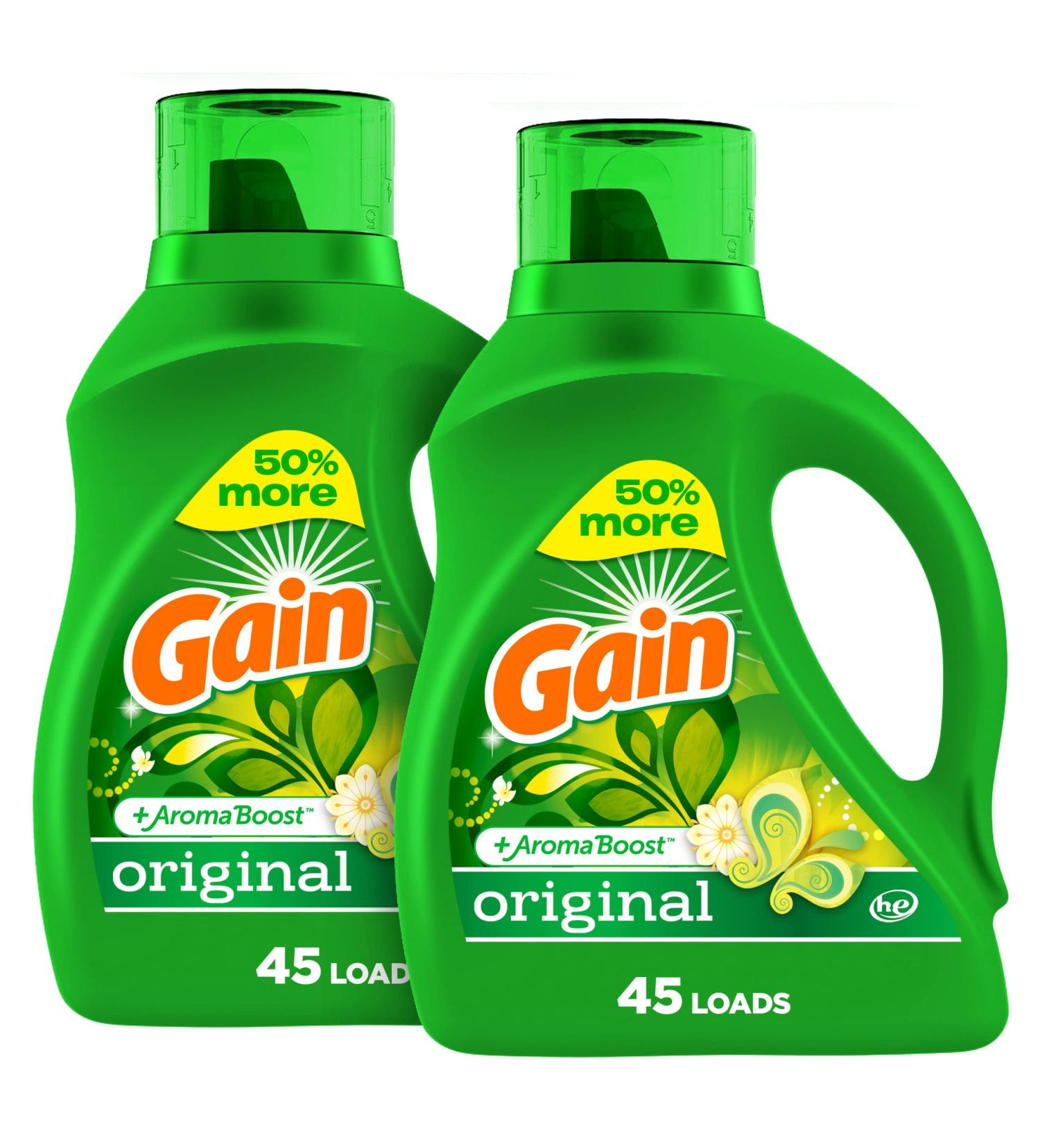 Gain Liquid Laundry Detergent Original Scent 65 fl oz - 90 Loads (2 Pack) | HE Compatible - Buy Online on SooperMarket.com