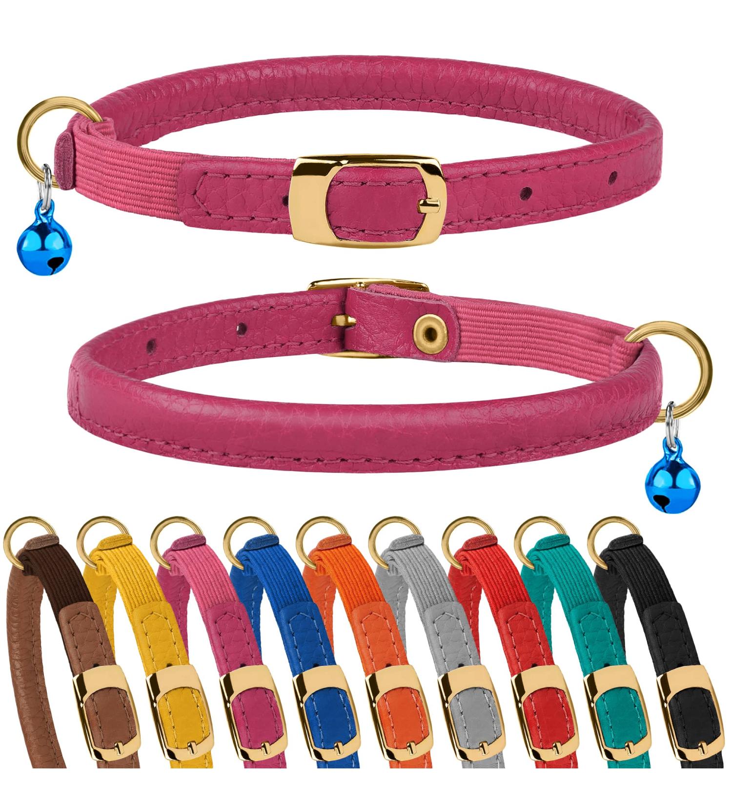 Murom Rolled Leather Cat Collar - Adjustable Safety Collar for Cats - Various Colors Available - Buy Online on SooperMarket.com