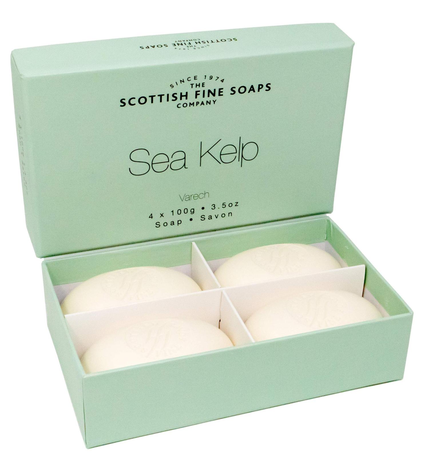 Scottish Fine Soaps Sea Kelp Varech Soap 4 x 100g - Natural Seaweed Cleansing Bars - Buy Online on SooperMarket.com