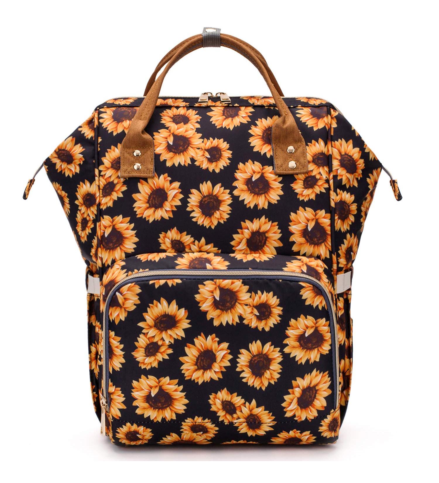 Sunflower Diaper Bag Backpack - Large Waterproof Maternity Baby Nappy Bag for Women - Buy Online on SooperMarket.com