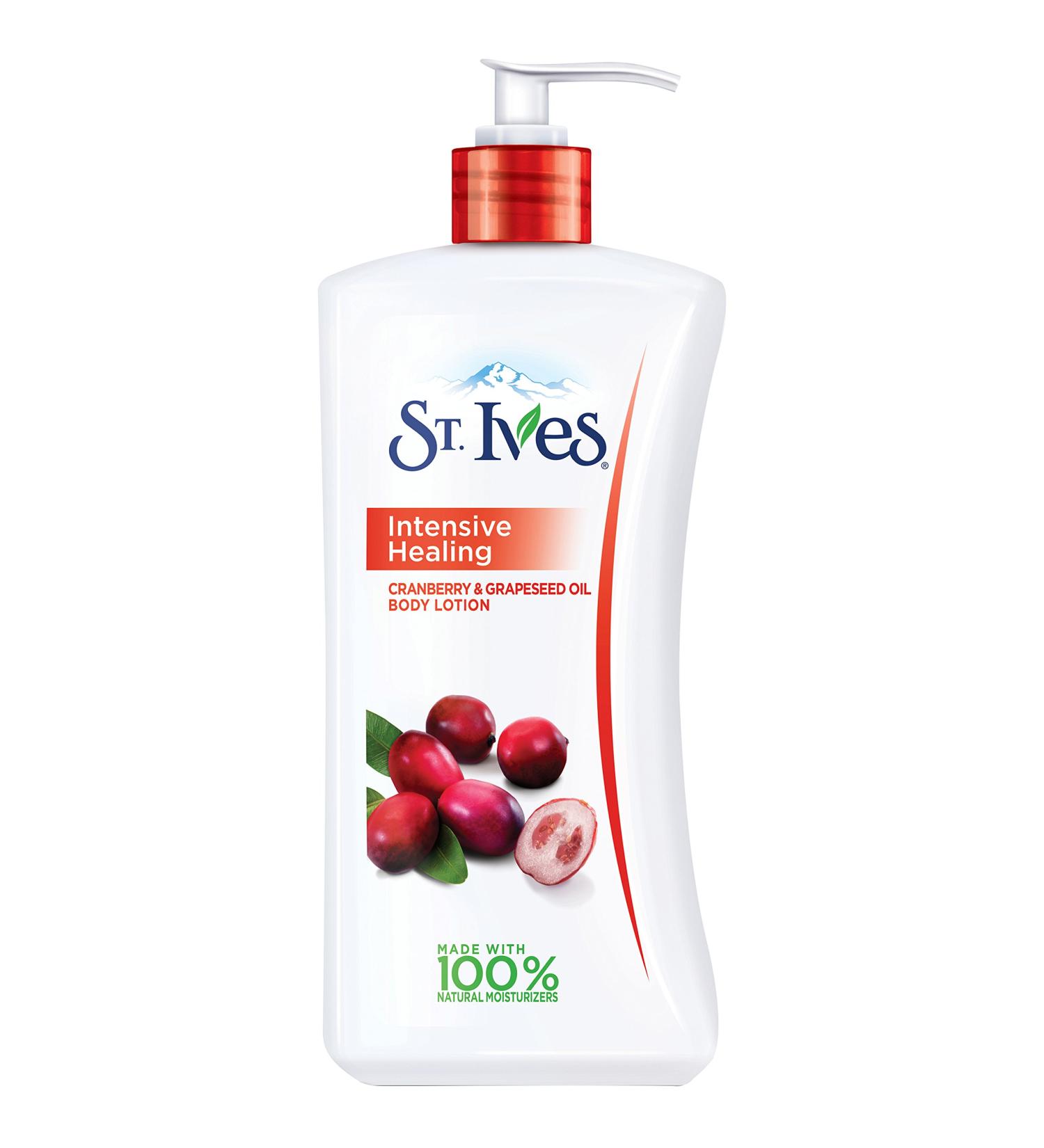 St. Ives Intensive Healing Body Lotion, Cranberry & Grapeseed Oil 21 oz - Buy Online on SooperMarket.com