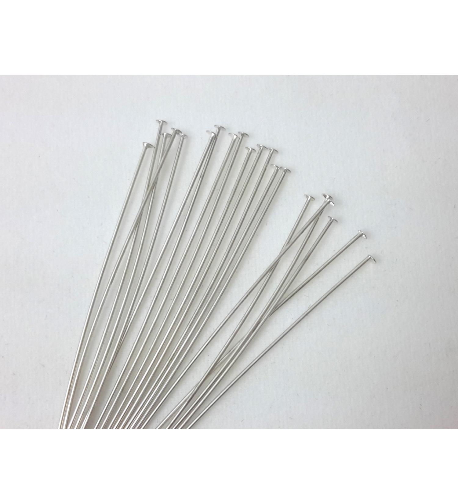 925 Sterling Silver Head Pins 24 Gauge 2 Inches (20 Pack) - Craft Wire - Buy Online on SooperMarket.com