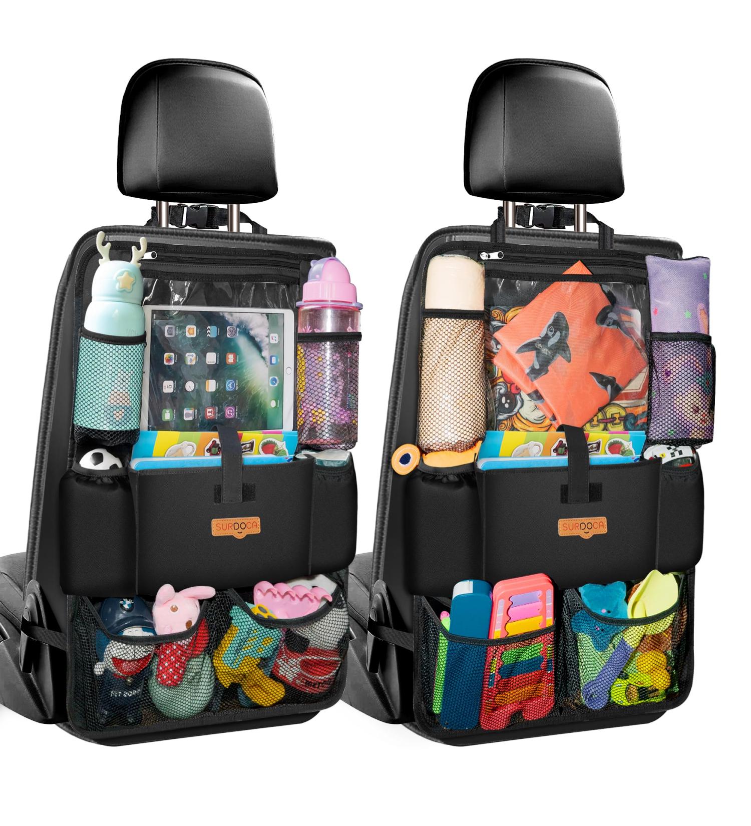 Surdoca Car Organiser - 4th Gen Back Seat Organizer for 10.5 iPad, Kids Toys, Water Proof, Black 2pcs - Buy Online on SooperMarket.com