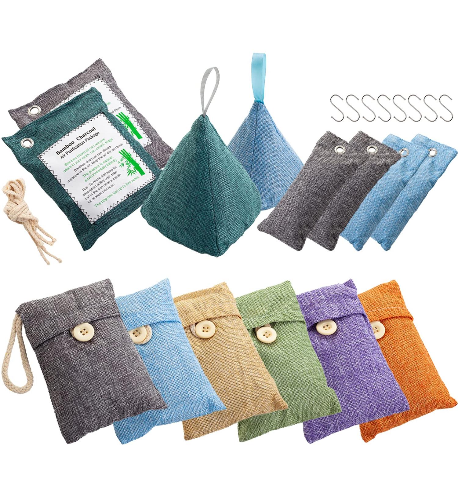 Activated Bamboo Charcoal Bags Odor Absorber - 14 Pack for Home, Car, Closet & Pet - Buy Online on SooperMarket.com