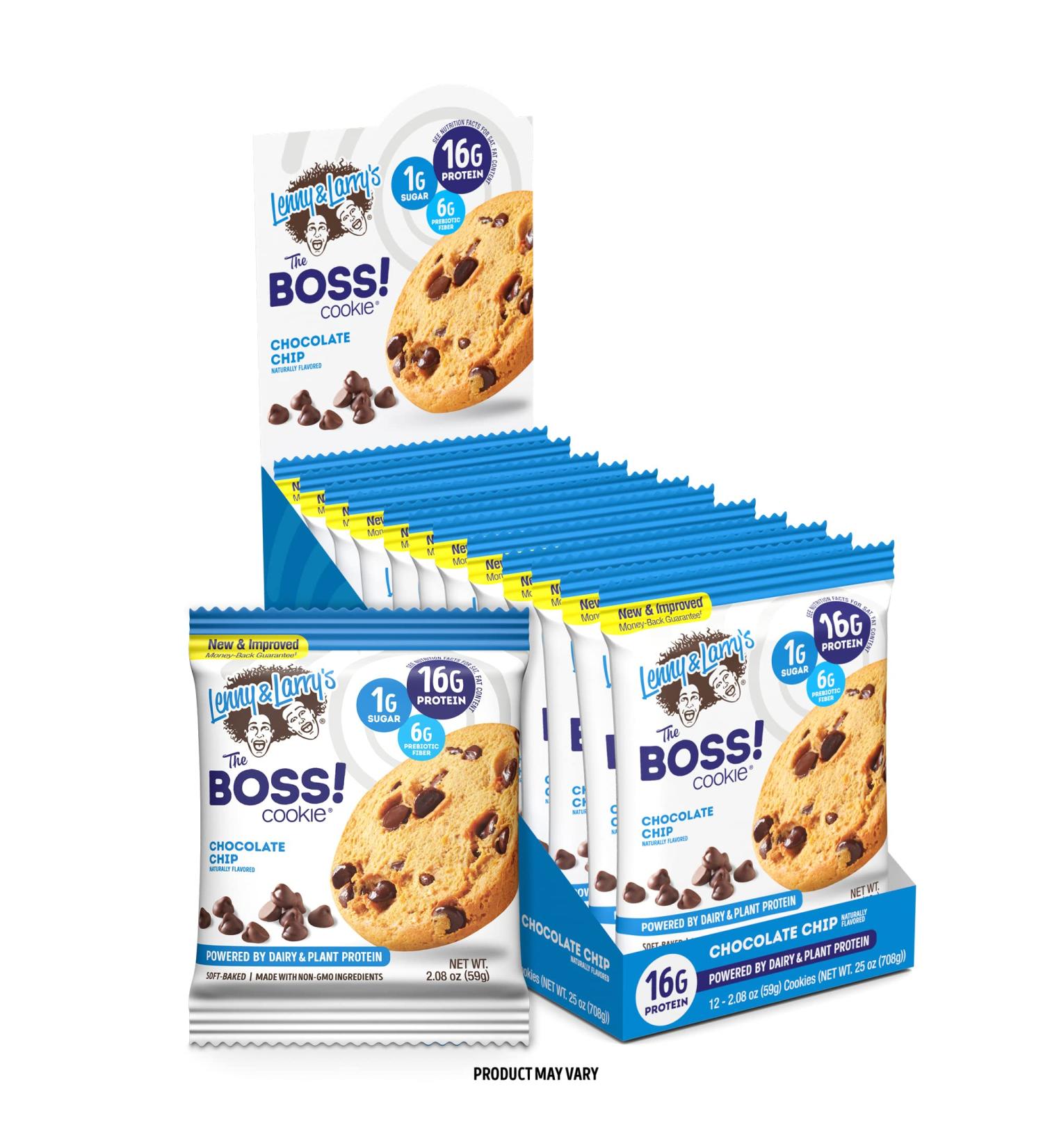 Lenny & Larry's The BOSS Cookie - Chocolate Chunk (12 Pack, 2 oz Each) - High Protein Snack - Buy Online on SooperMarket.com