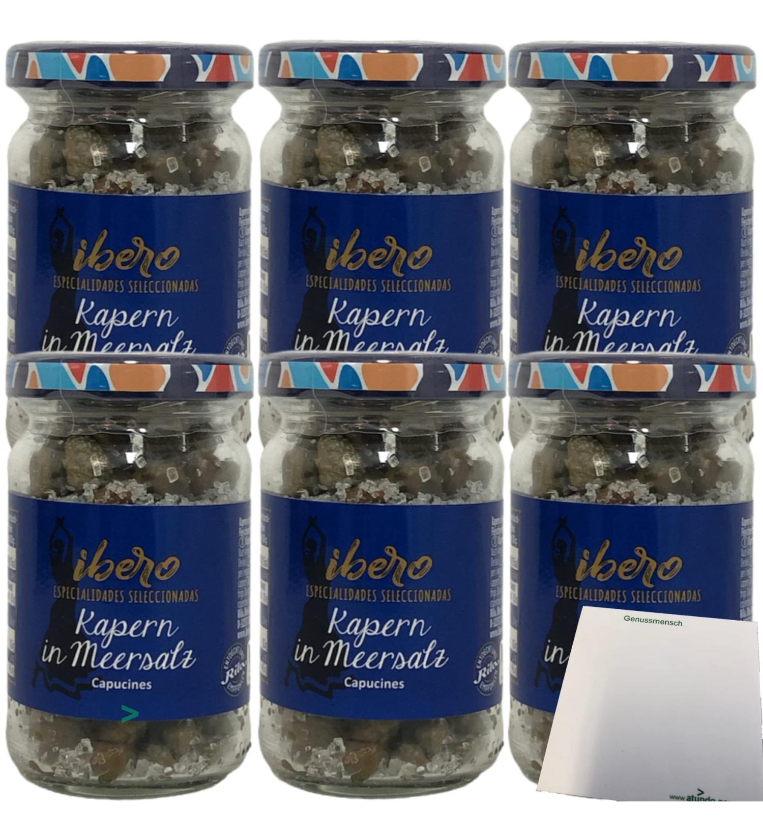 Ibero Capers in Sea Salt Capucines 6-Pack (6x75g Jars) - Premium Quality Capers for Gourmet Cooking | International Shipping - Buy Online on SooperMarket.com