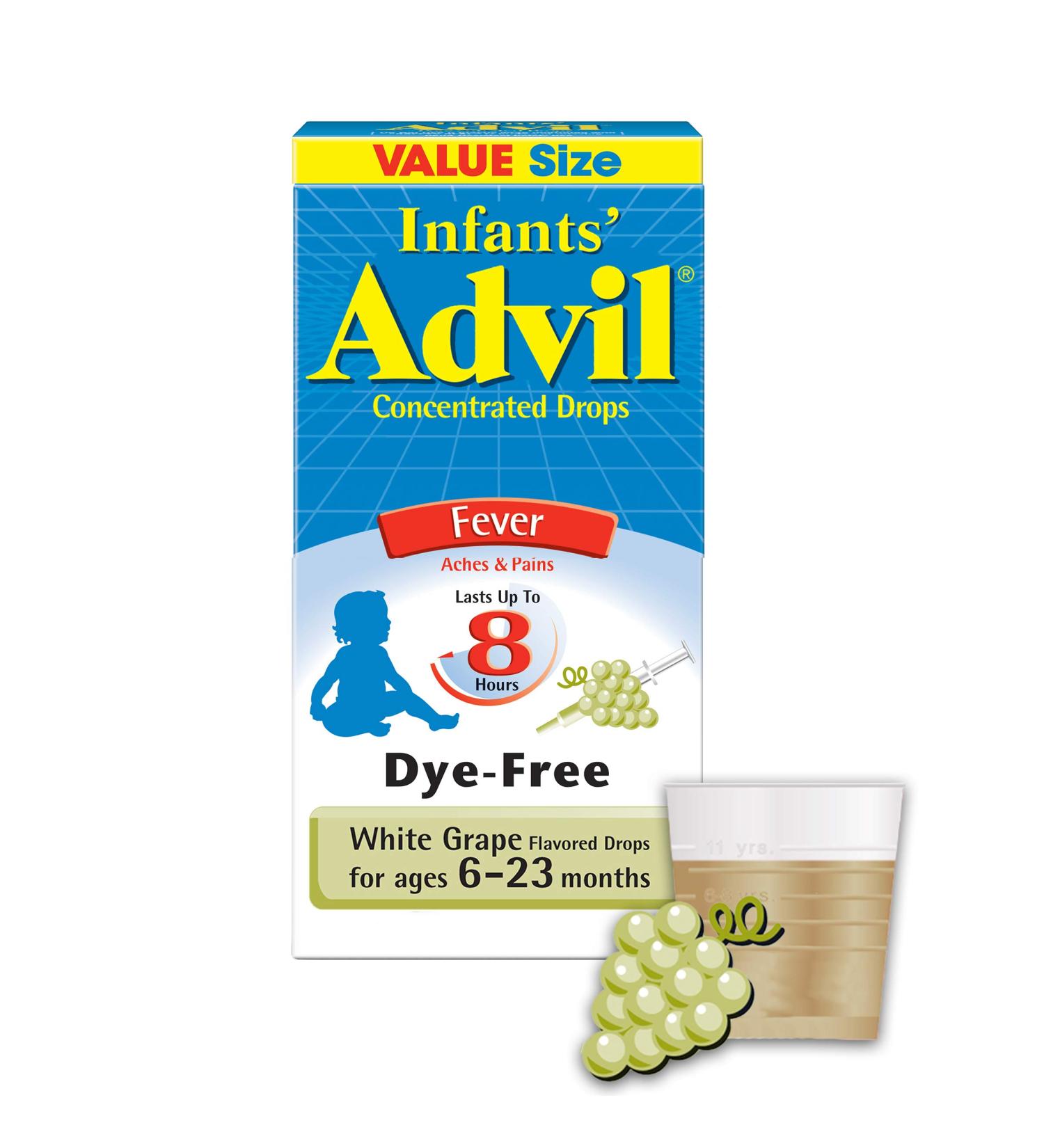 Advil Infants' Dye-Free Ibuprofen Drops 50mg - White Grape Flavor 1 fl. oz - Buy Online on SooperMarket.com