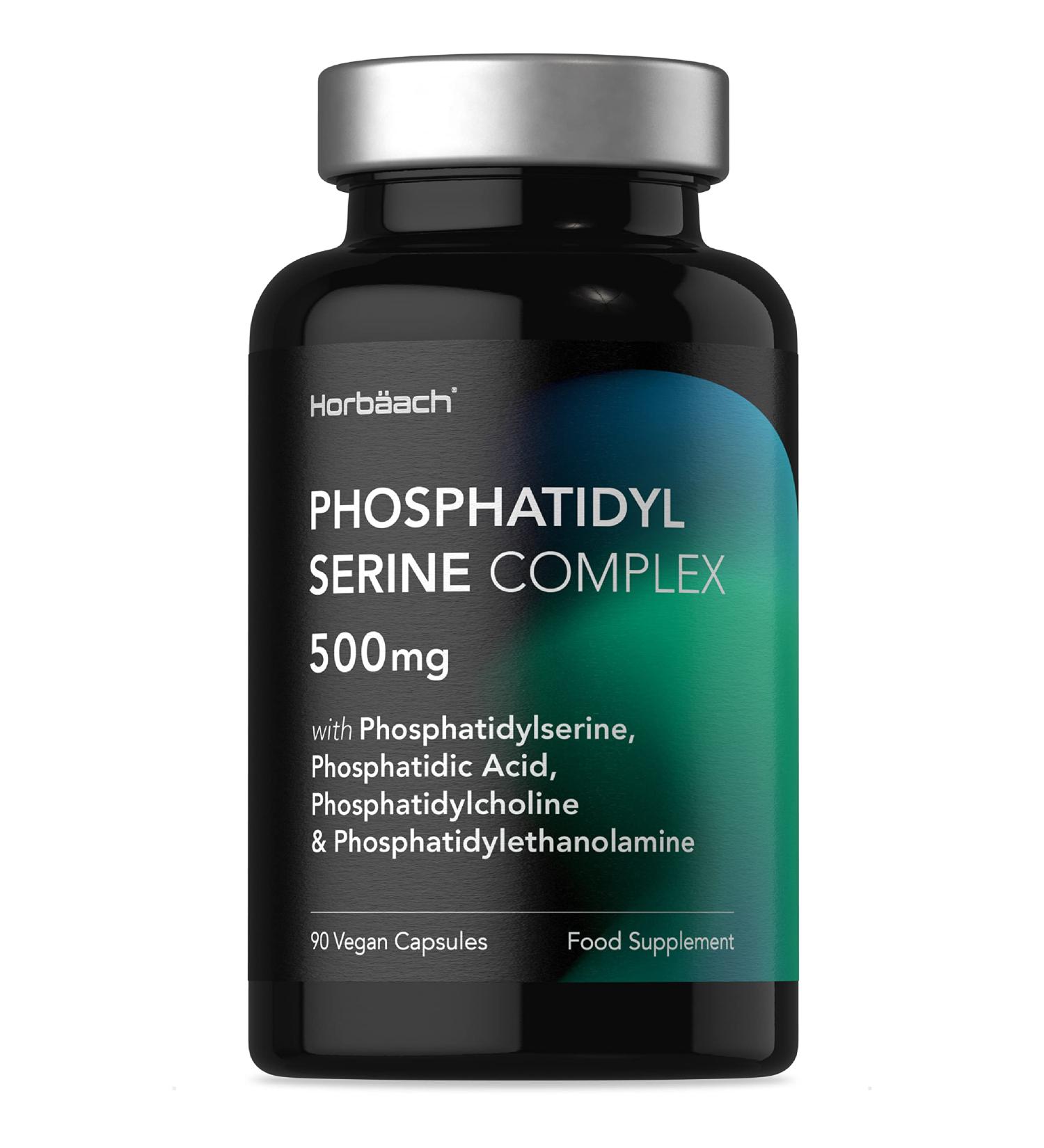 Phosphatidylserine Supplement 500mg | 90 Vegan Capsules | Phosphatidylcholine Complex | No Artificial Preservatives - Buy Online on SooperMarket.com