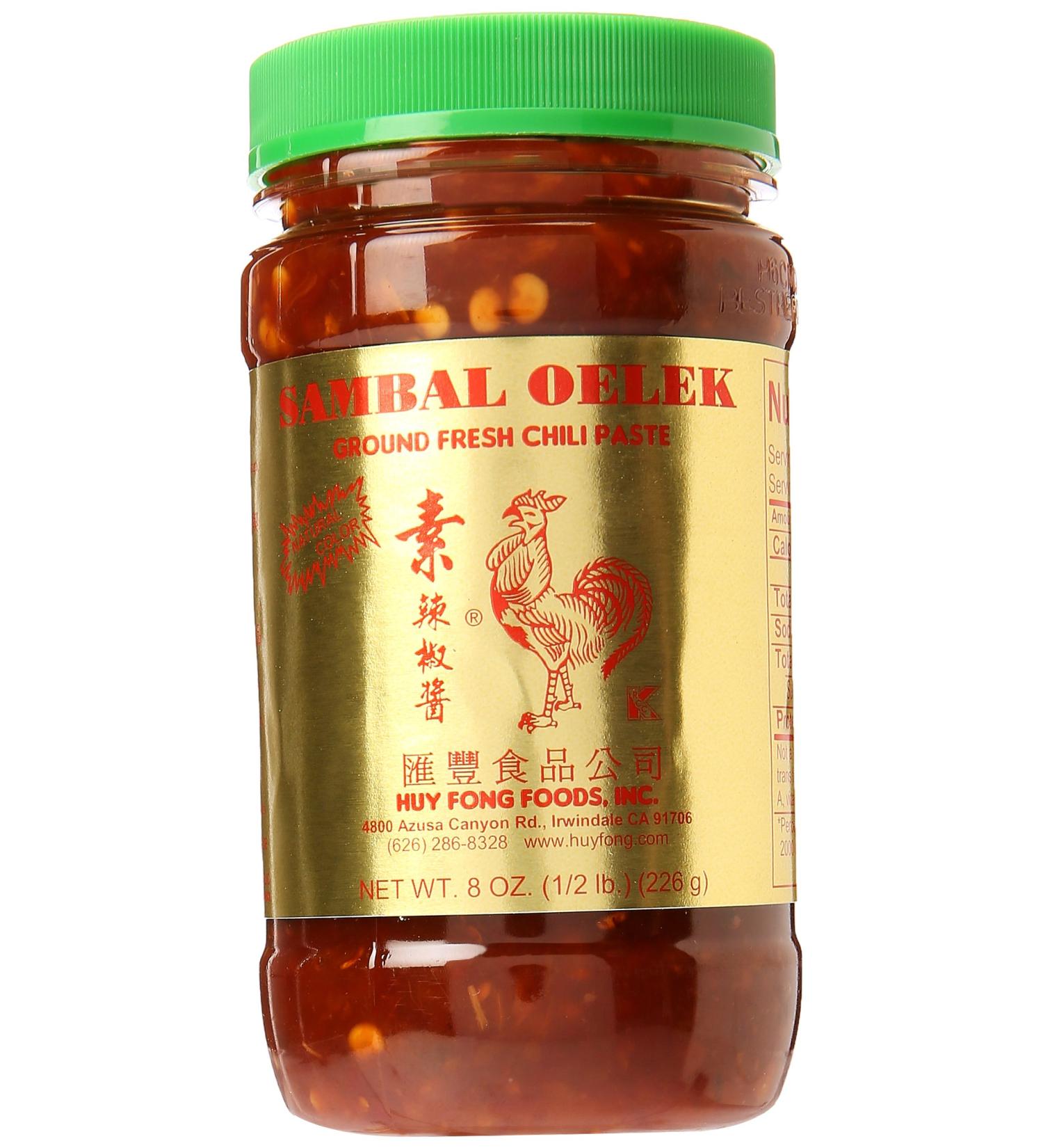 Huy Fong Sambal Oelek Chili Paste - 8oz x 2 Bottles | Authentic Ground Chili Sauce - Buy Online on SooperMarket.com