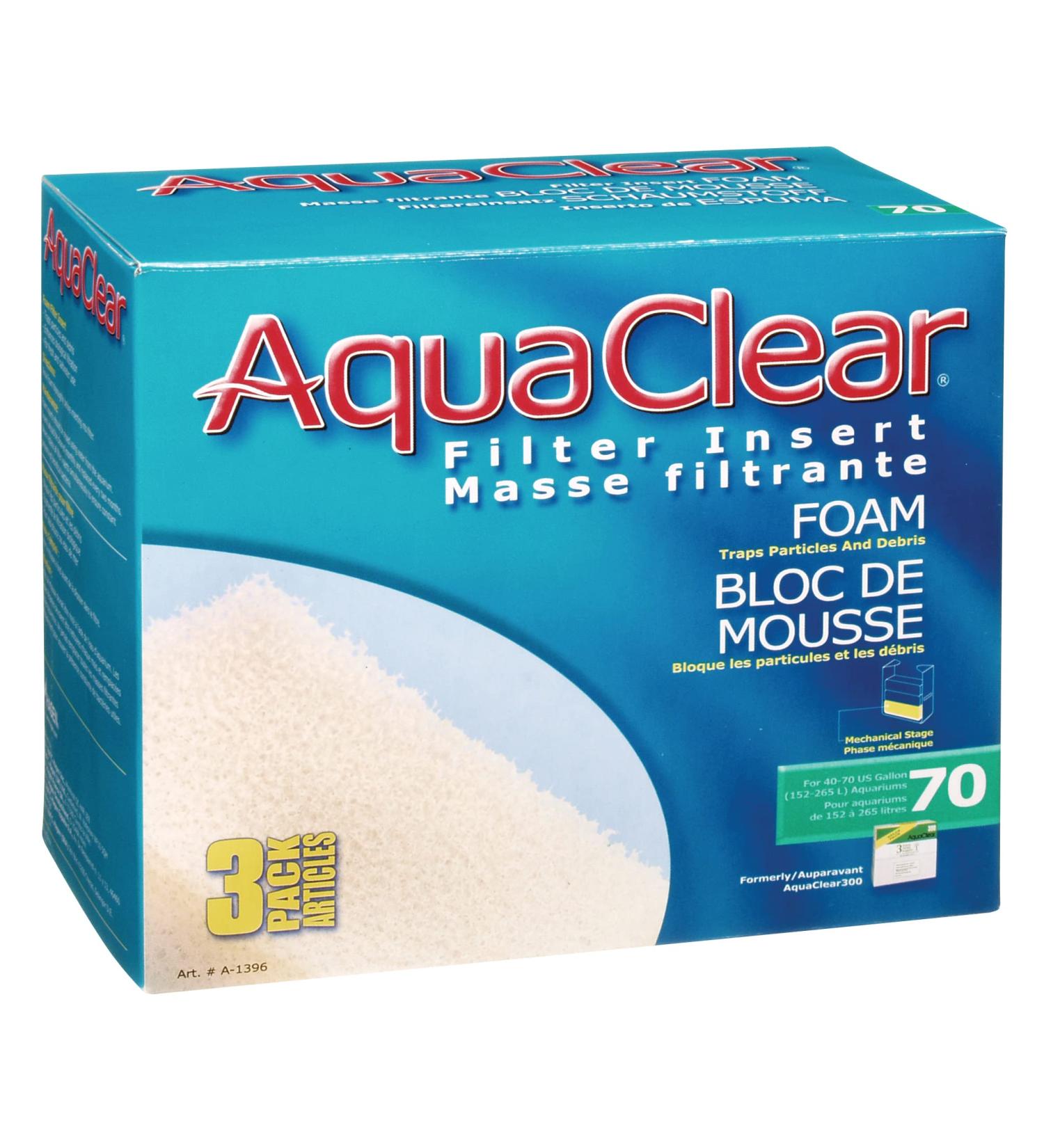 3-Pack AquaClear 70 Foam Filter Inserts - Aquarium Filter Replacement Media (A1396) - Buy Online on SooperMarket.com