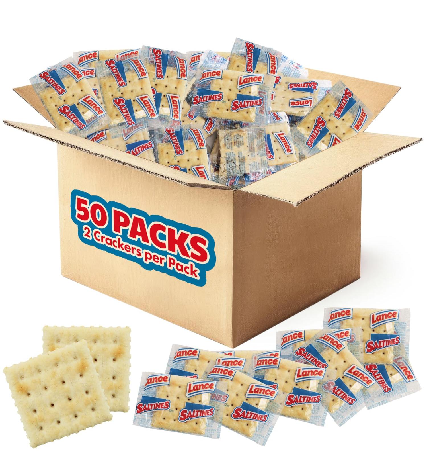 Shop Lance Saltines Crackers - 50 Individually Wrapped Bags for On-the-Go Snacking | Perfect for International Shipping - Buy Online on SooperMarket.com