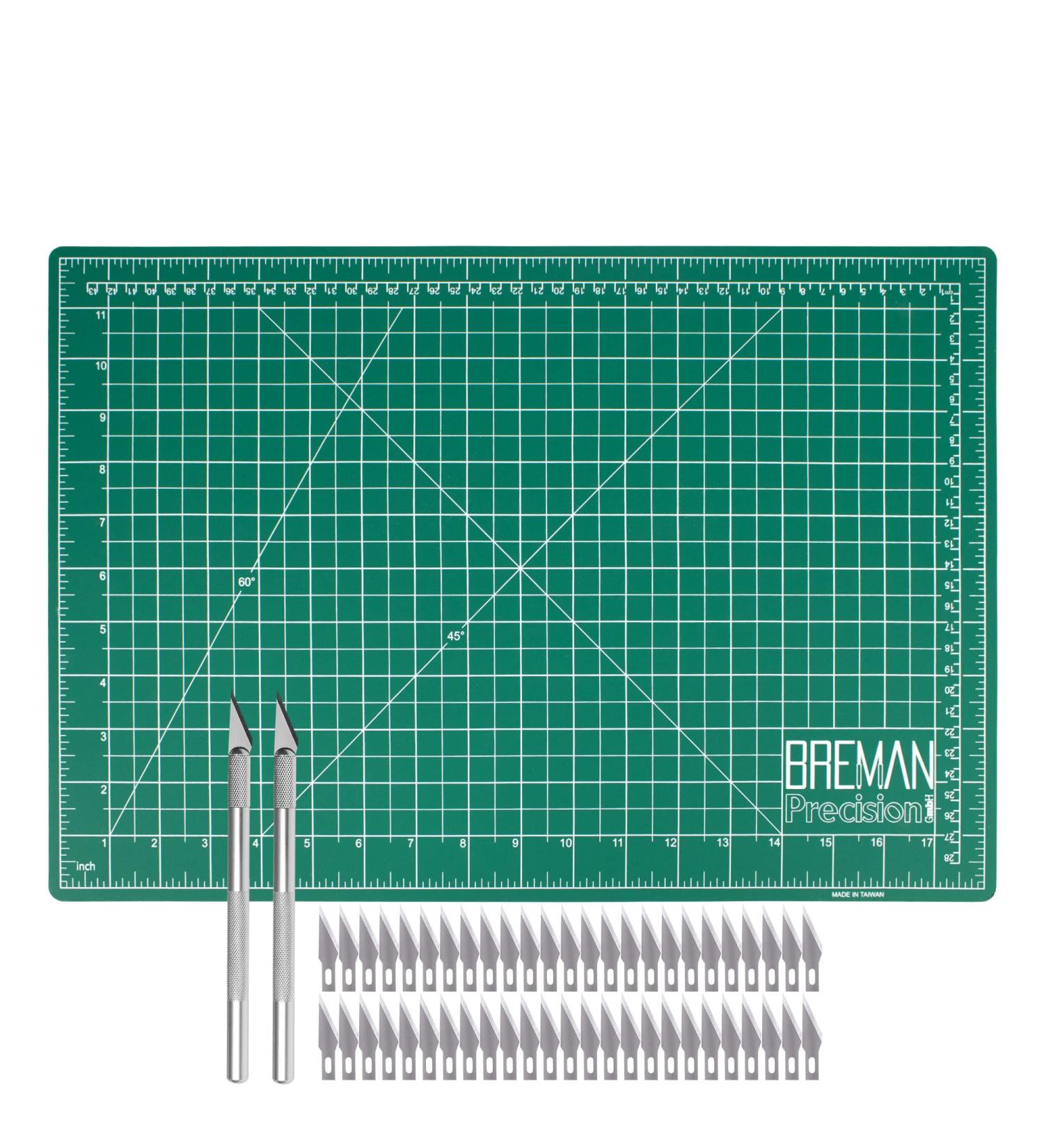 WA Portman Precision Craft Knife & Cutting Mat Set | 12x18 Inch Self-Healing Mat, 2 Knives & 50 Blades - Buy Online on SooperMarket.com