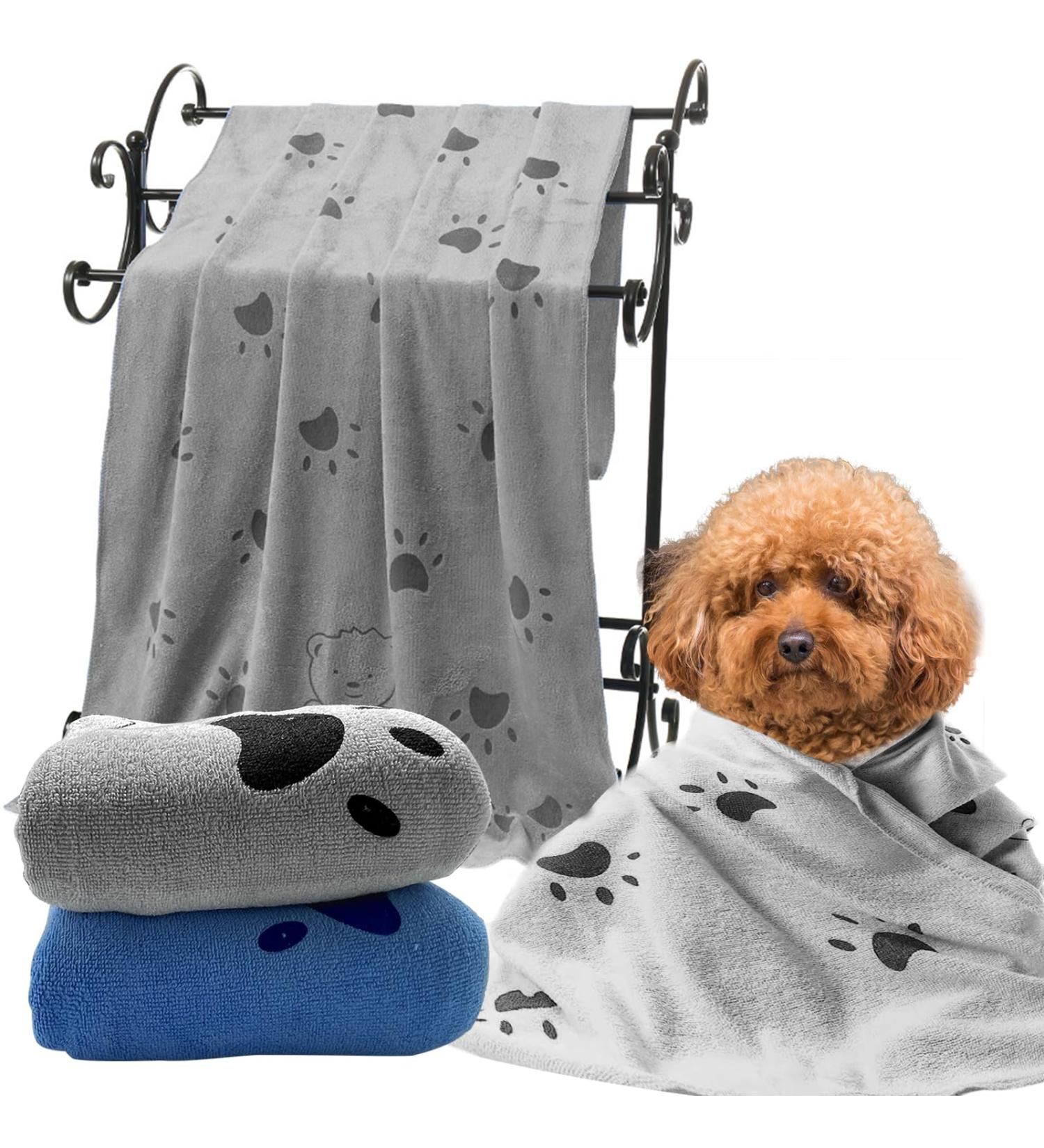 LLMSix Extra Absorbent Dog Towels - Large Microfiber Pet Towels for Small & Large Dogs/Cats (140x70cm) - Quick Drying & Soft - Buy Online on SooperMarket.com