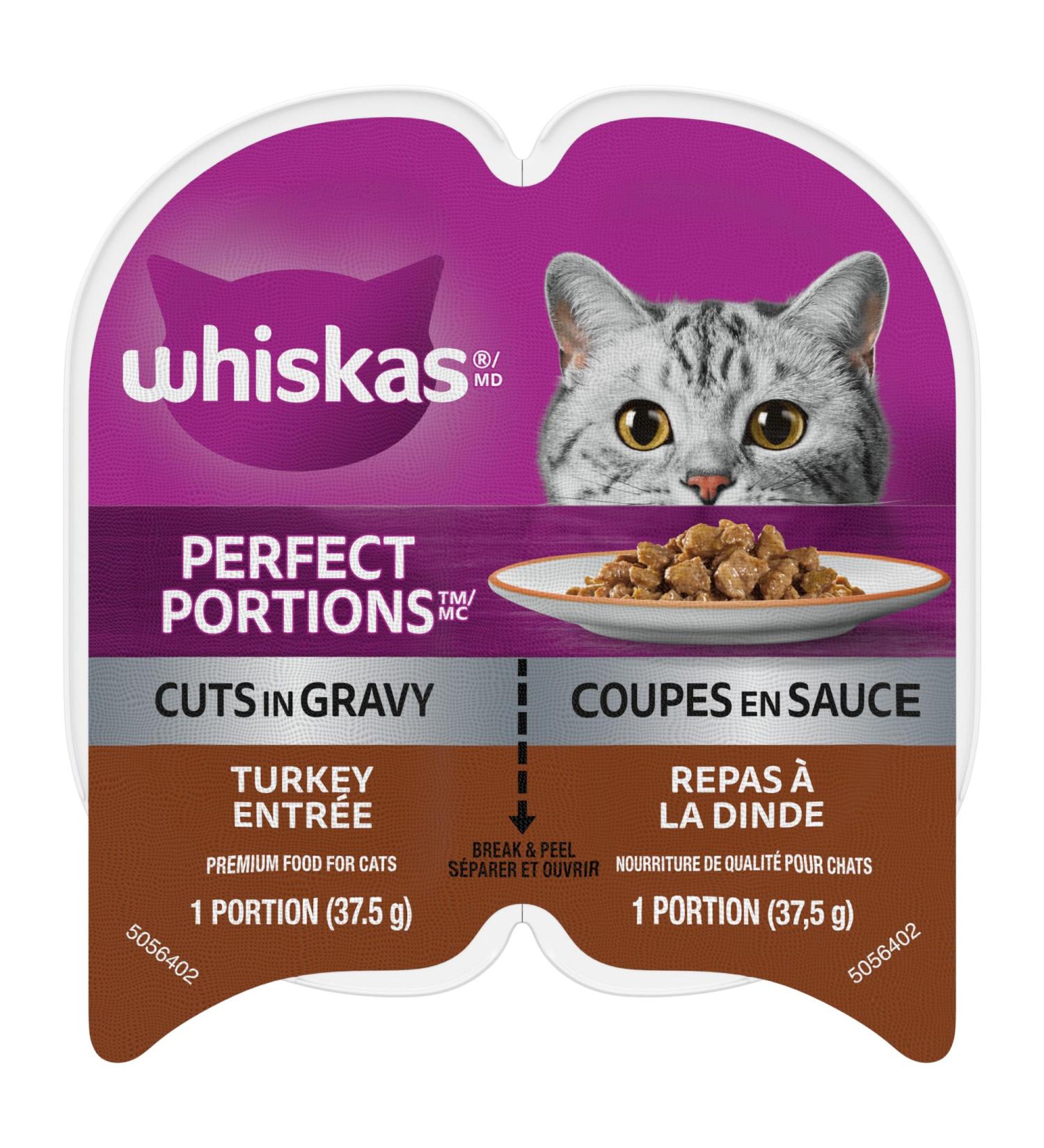 WHISKAS Perfect Portions Wet Cat Food Cuts in Gravy - Turkey - 75g (24 Pack) Cuts in Gravy Turkey 75 g (Pack of 24) - Buy Online on SooperMarket.com