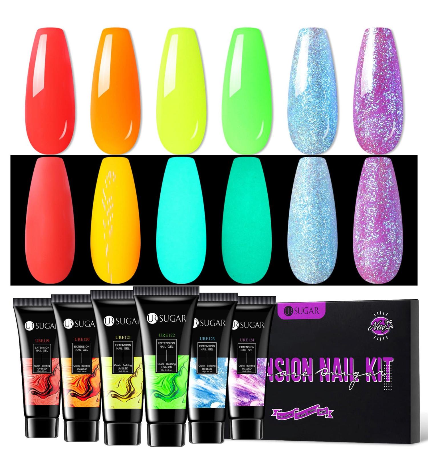 UR Sugar Polygel Nail Extension Set - 6 Color Poly Nail Gel Tubes for Perfect Summer Nails | Builder Gel & Milling Cutter Included - Buy Online on SooperMarket.com