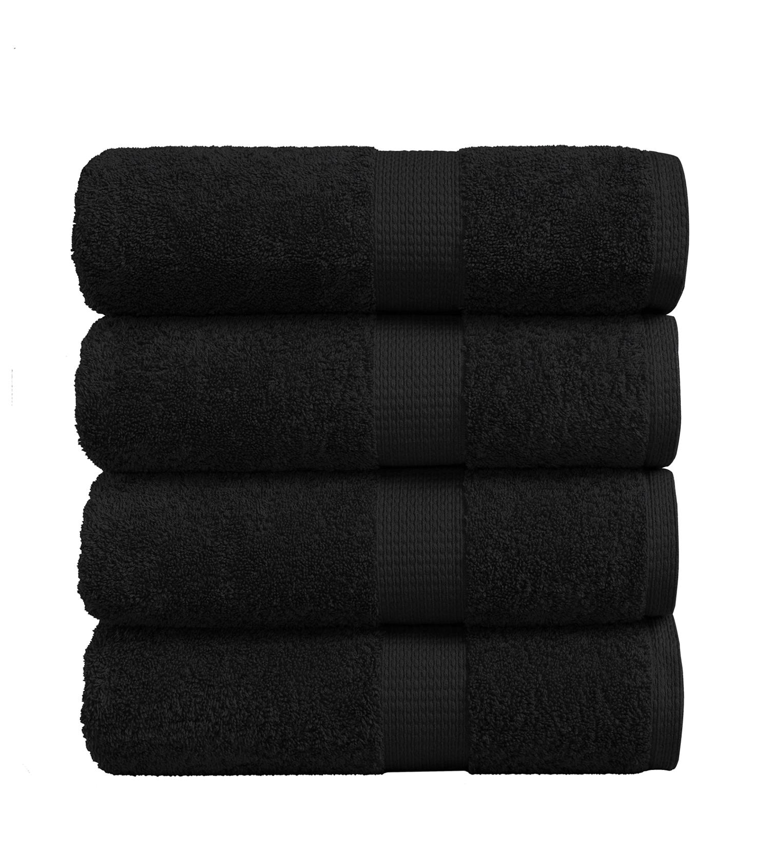 Bath Sheets Bathroom Towel Set- 4 Pack 100% Cotton Extra Large Bath Towels, Oversized Bath Towels, Luxury Bath Towels Large Bathroom Set, Shower Towels Bath Towel Sets for Bathroom, 35x66 - Black 4 Piece Bath Sheet Black