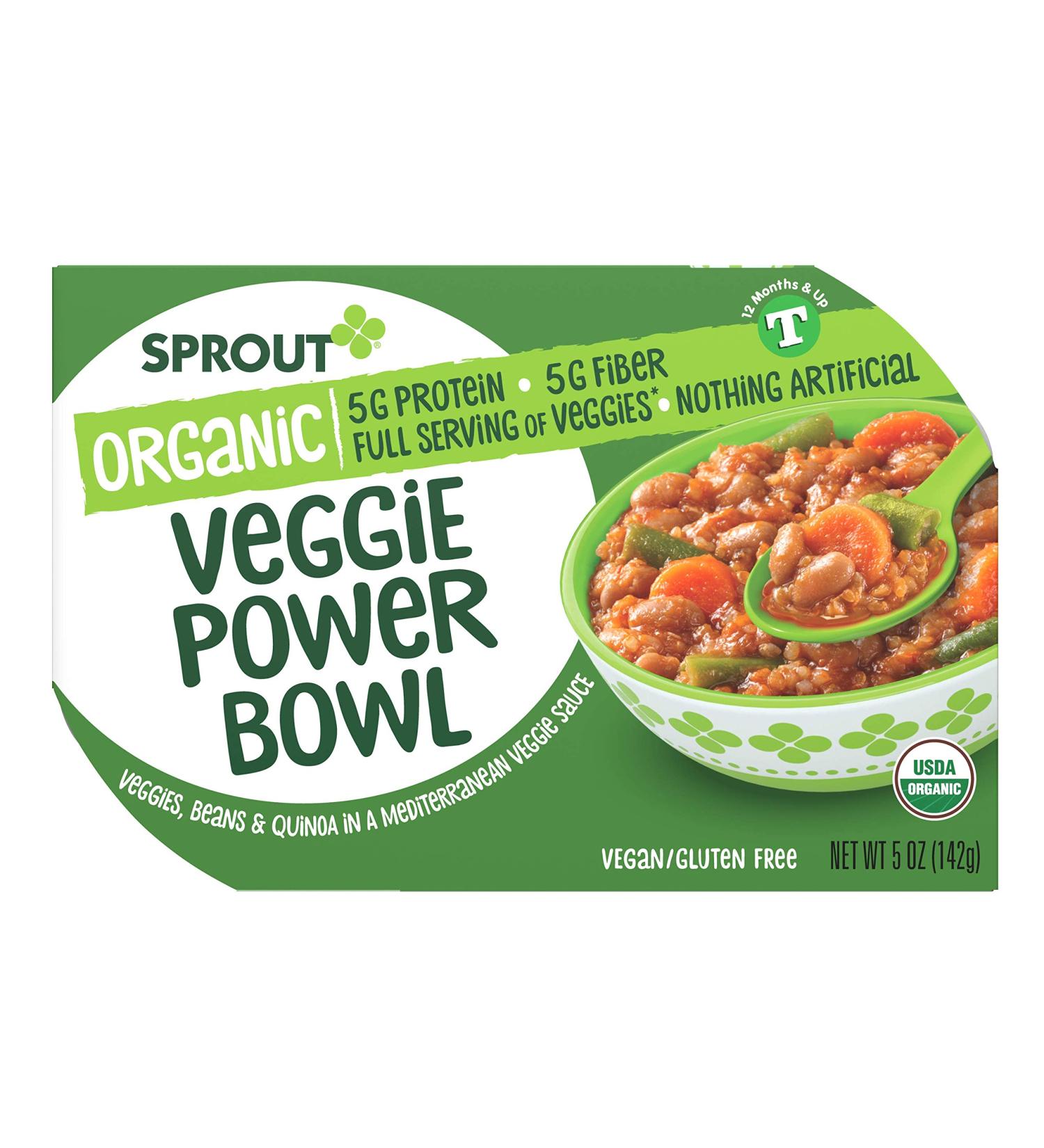 Sprout Organic Baby Food Toddler Meals - Mediterranean Veggie Power Bowl - 5 Oz (Pack of 8) - Buy Online on SooperMarket.com