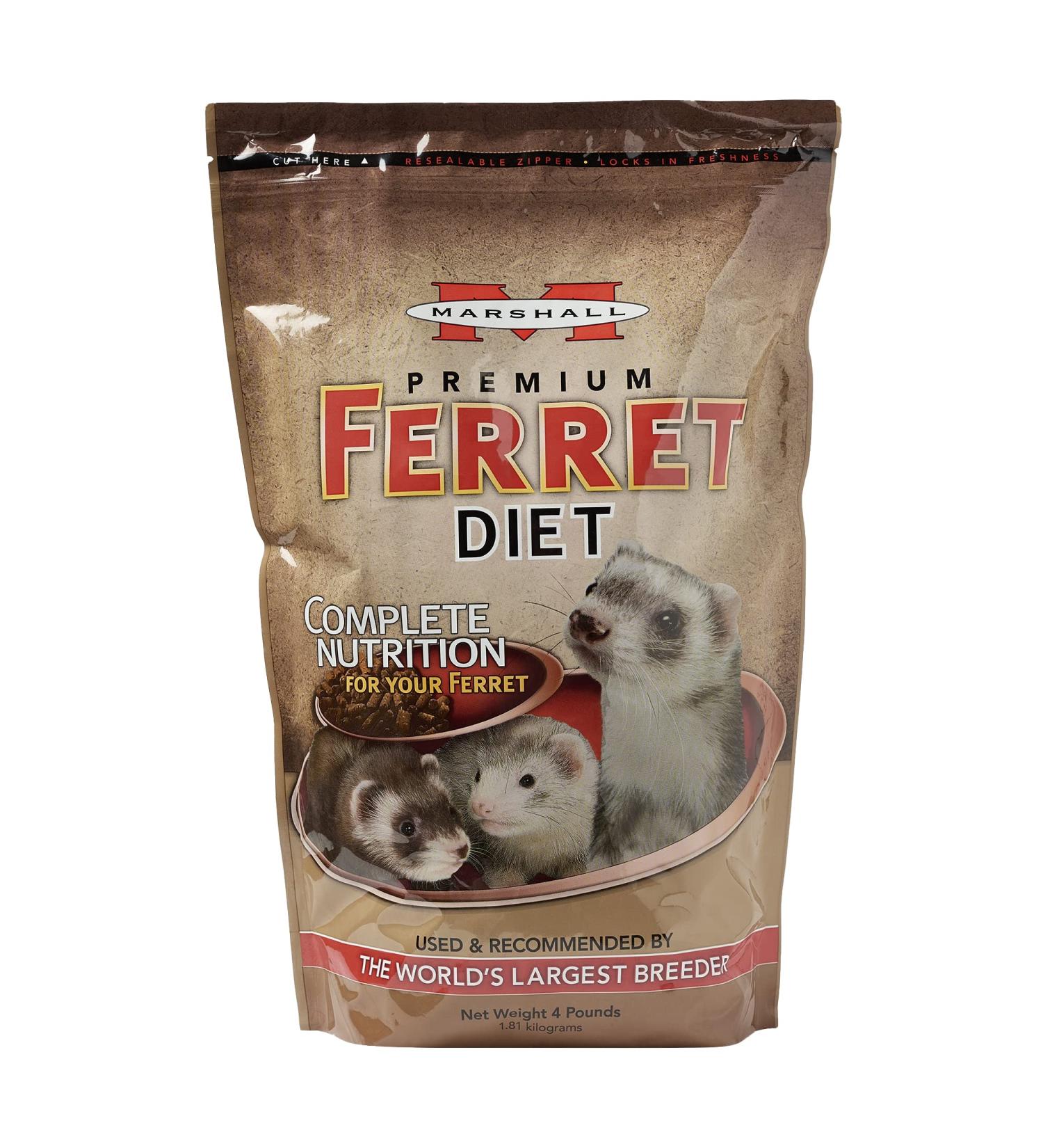 Marshall Pet Products Natural Premium Ferret Diet Food with Chicken Protein 4lb - Highly Digestible | Pack of 1 - Buy Online on SooperMarket.com