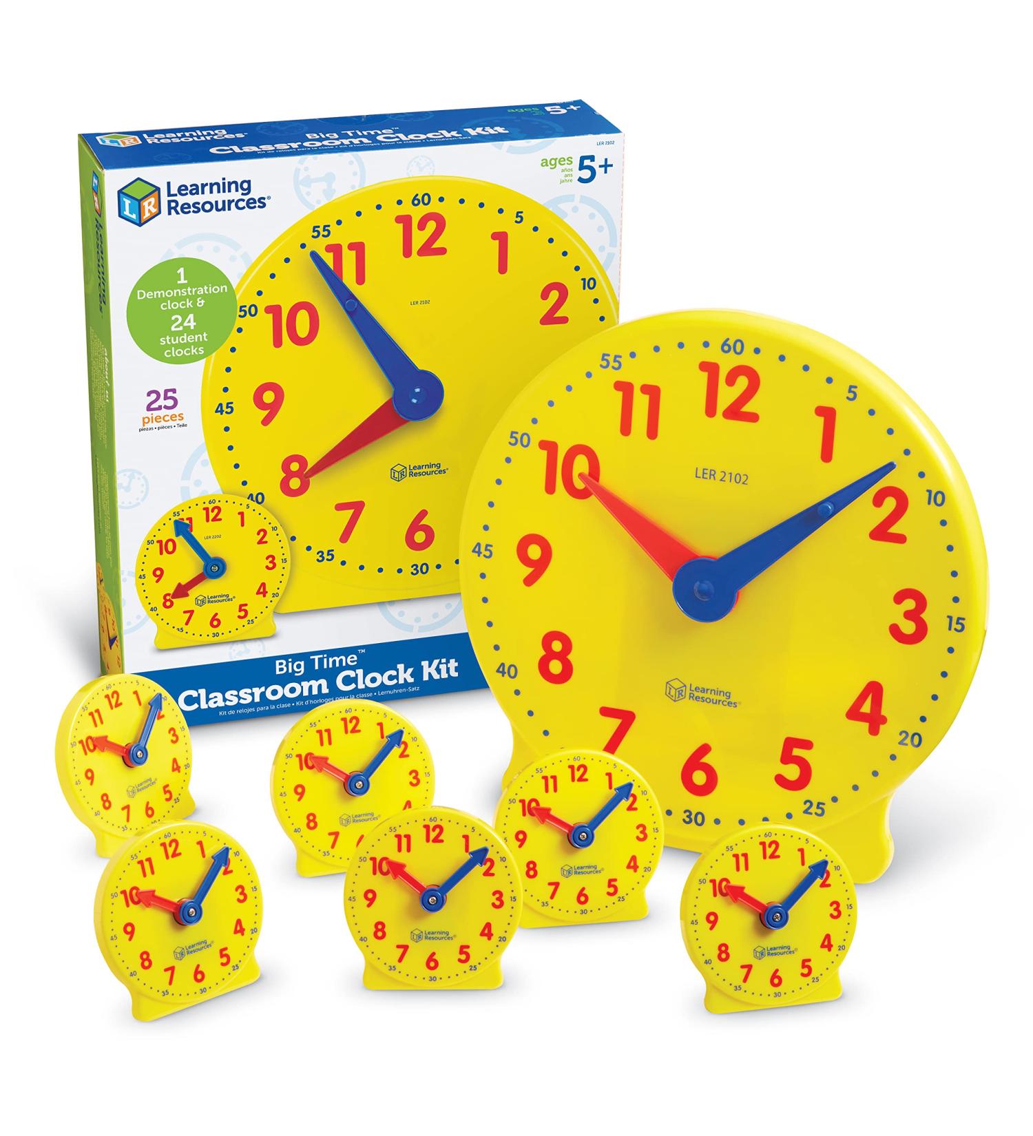 Buy Learning Resources Big Time Classroom Clock Set - Enhance Time-Telling Skills | Fast International Shipping - Buy Online on SooperMarket.com