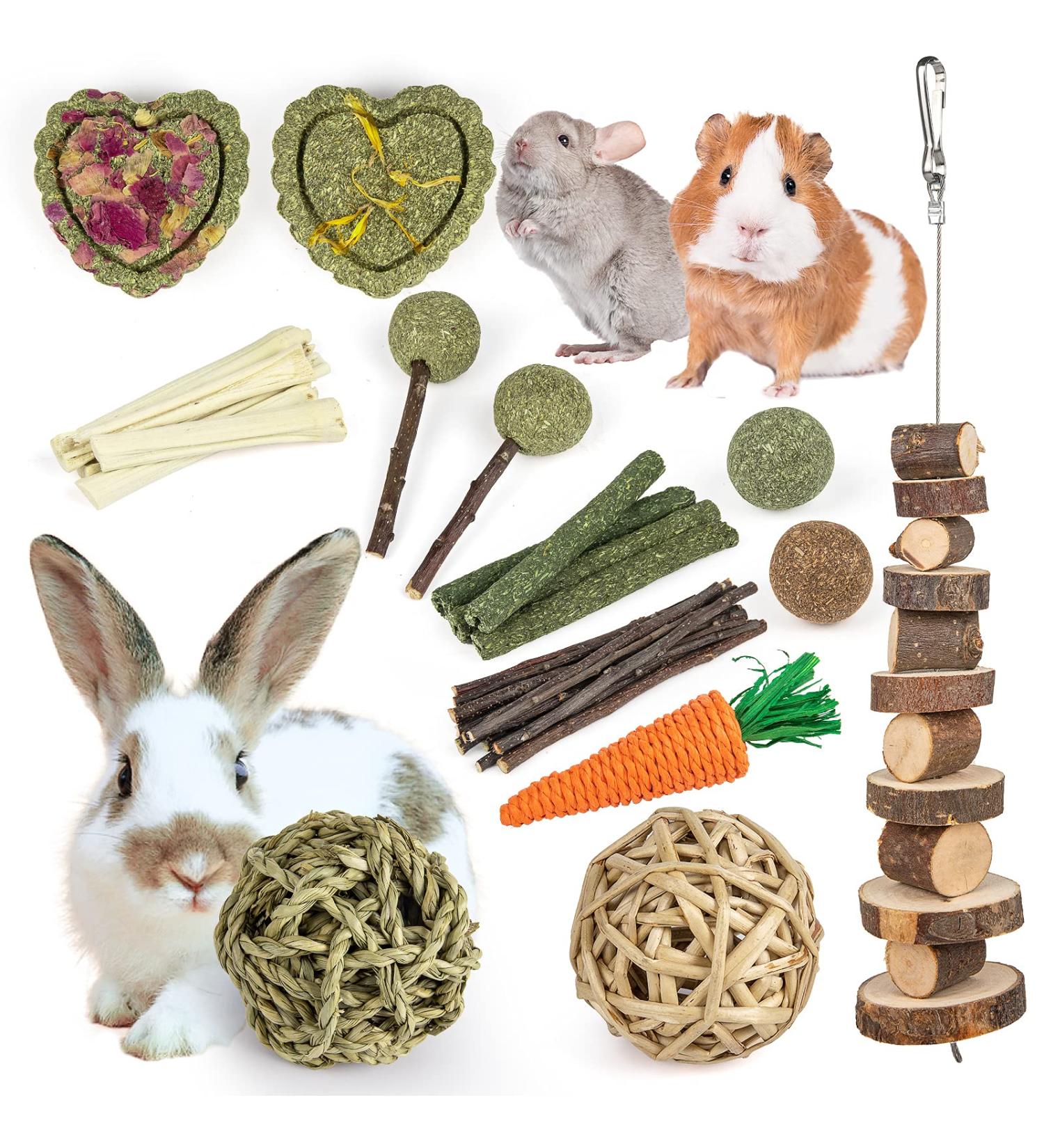 Natural Timothy Hay Sticks for Small Pets - Handmade Rabbit & Guinea Pig Toys - Buy Online on SooperMarket.com