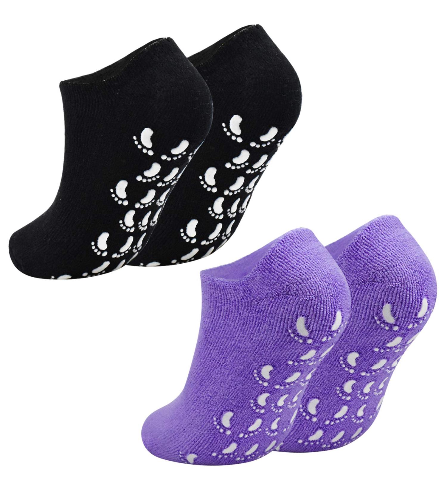 Jinlaili Moisturizing Gel Socks - 2 Pairs Infused with Vitamins & Oils for Soft Hydrated Skin - Spa Quality Repair for Dry Feet - Buy Online on SooperMarket.com