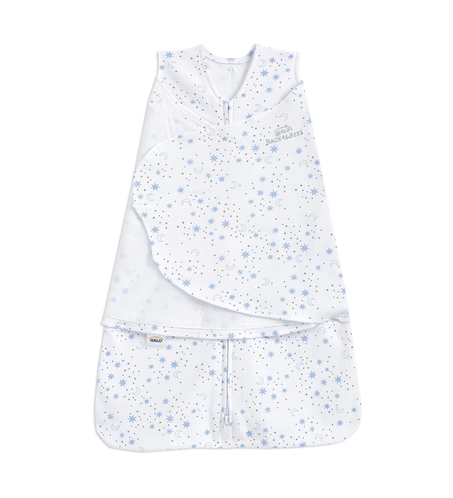 Halo Baby Sleeping Bag Swaddle | 1.5 TOG SleepSack | Blue Moons 100% Cotton | Easy Access Zip | Wearable Blanket for Newborns | Boys & Girls 0-3 Months - Buy Online on SooperMarket.com
