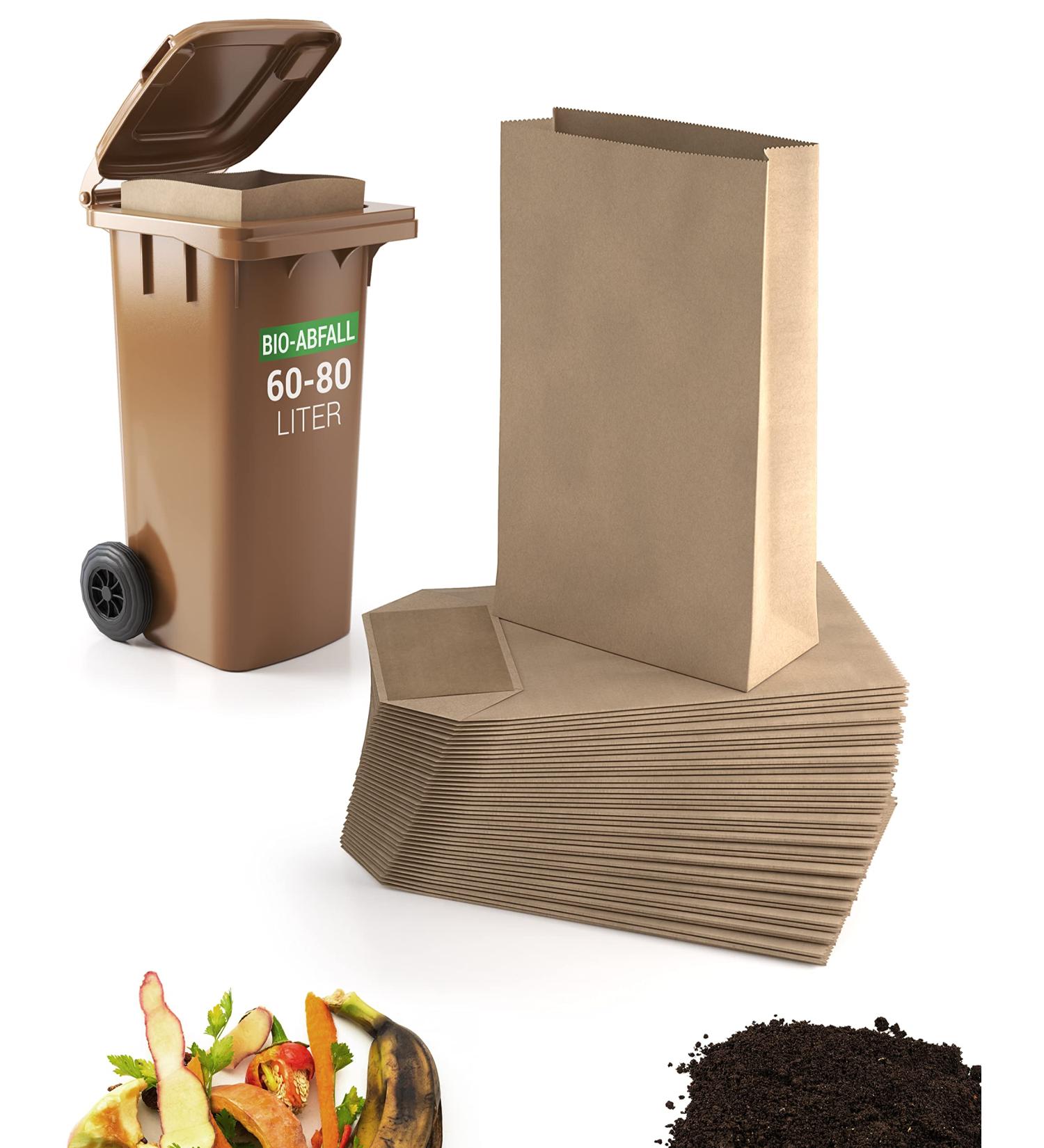 BioGl ck Organic Waste Bags - 60L & 80L - 25 Pack | Extra Wet & Tear-Resistant Biotonne Bags - Eco-Friendly & International Shipping - Buy Online on SooperMarket.com
