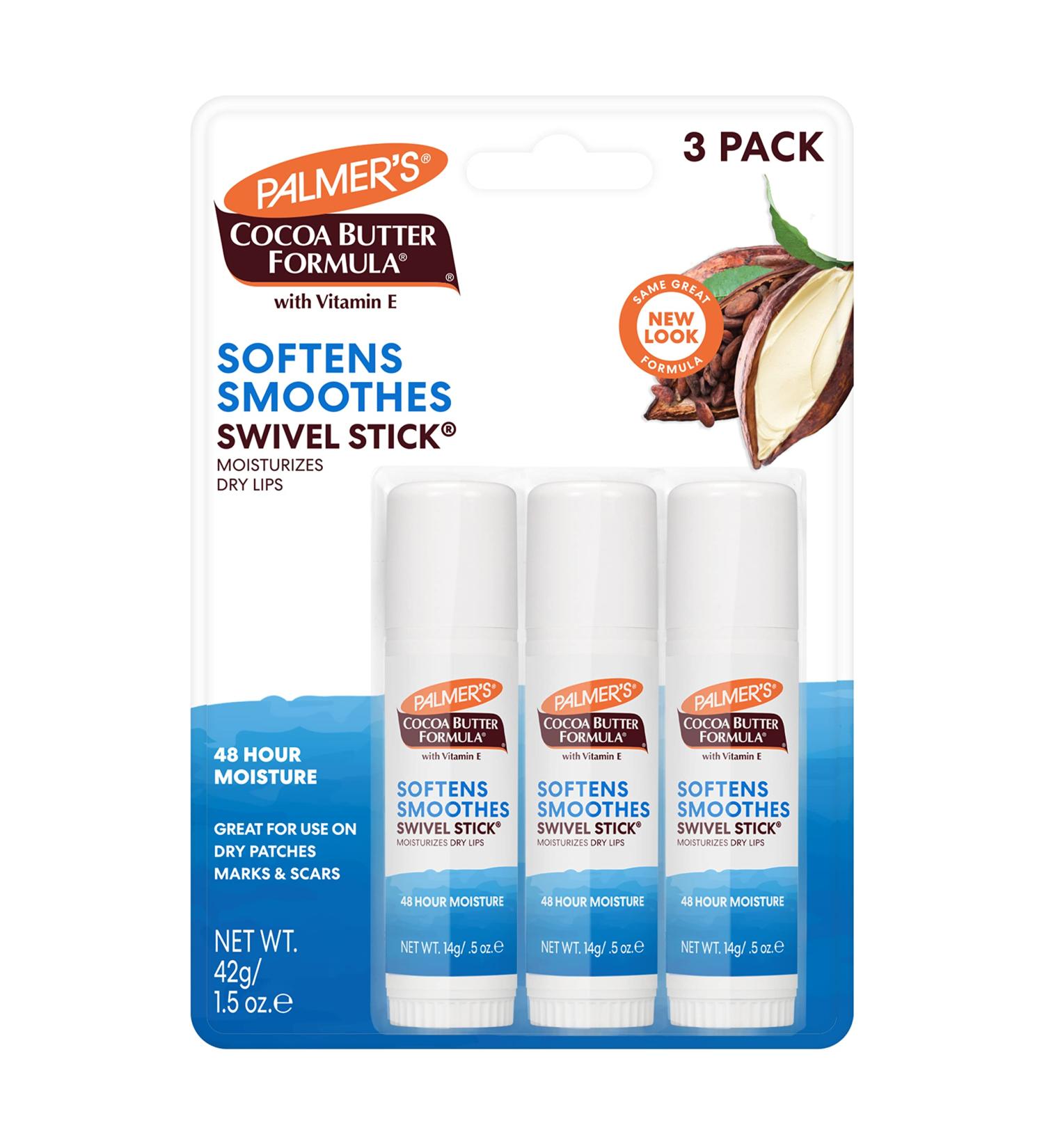 Palmers Cocoa Butter Swivel Stick with Vitamin E - 3 Pack, Moisturizing Formula - Buy Online on SooperMarket.com