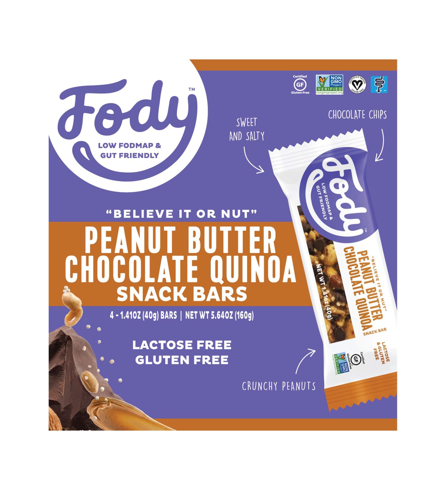 Fody Food Company Peanut Butter Chocolate Quinoa Bars - 4 Count, 5.64 Ounce - Buy Online on SooperMarket.com