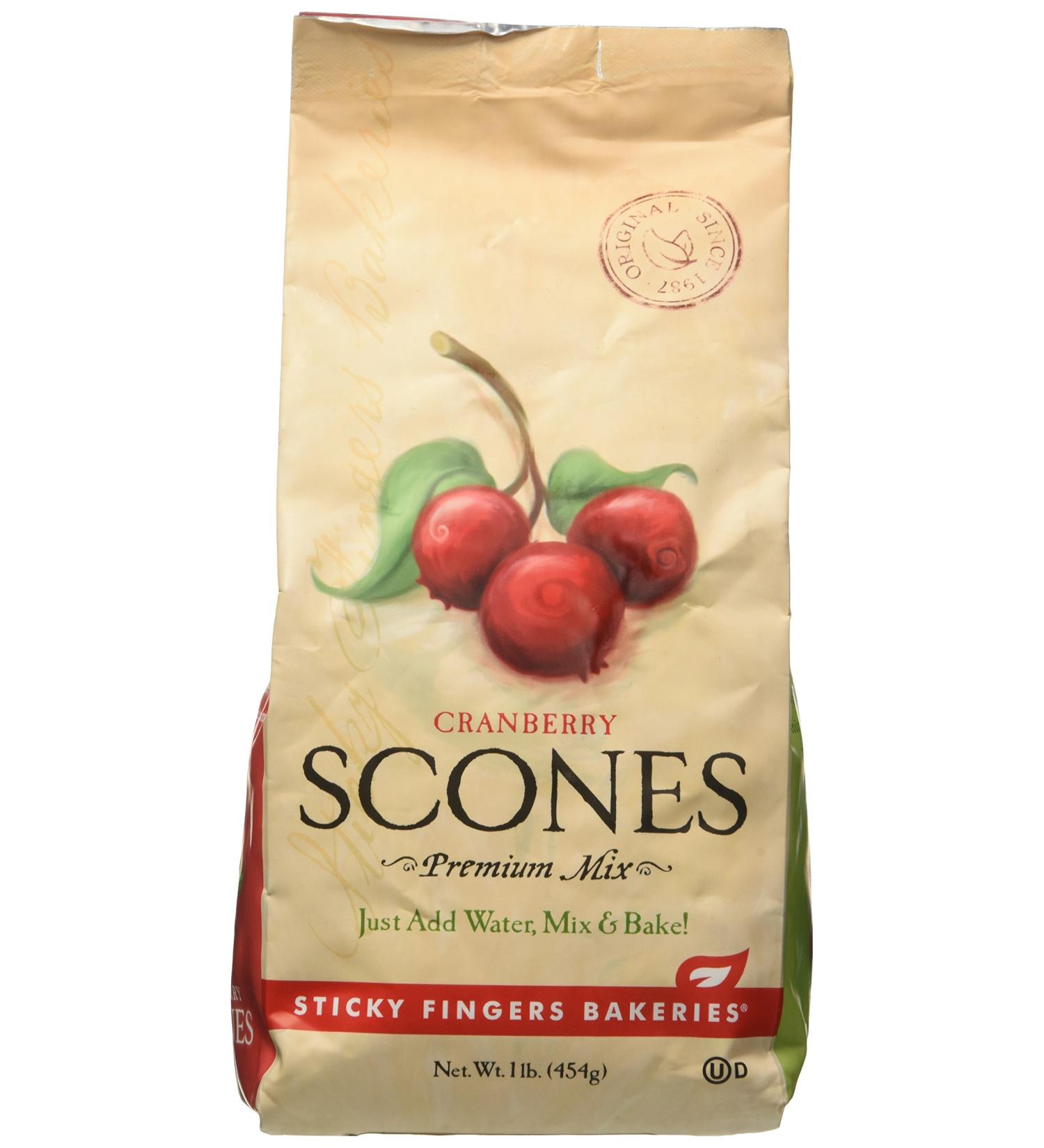 Sticky Fingers Bakeries Cranberry Scone Mix - 6 Pack (15 oz each) - Just Add Water | Bulk Scone Mix for Easy Baking - Buy Online on SooperMarket.com
