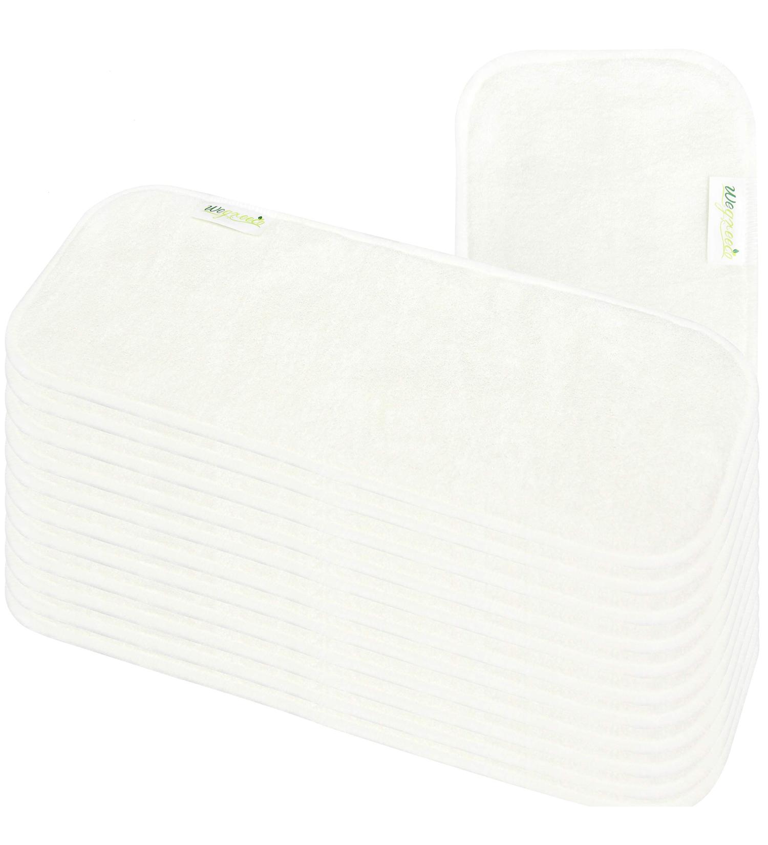 Wegreeco Reusable Bamboo Inserts for Baby Cloth Diaper - 12 Pack, 4 Layers, High Absorbency - Buy Online on SooperMarket.com