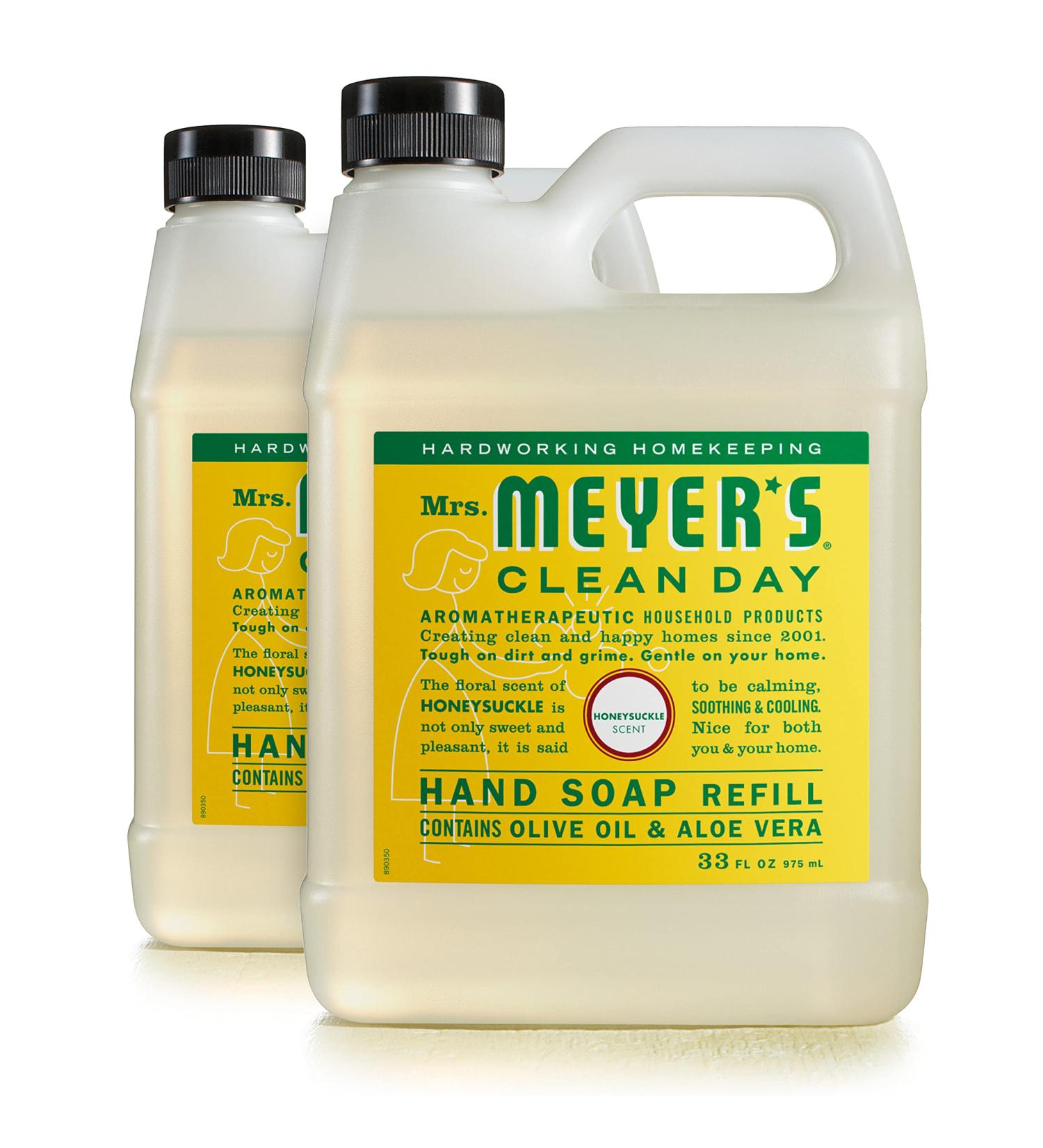 Mrs. Meyer's Honeysuckle Hand Soap Refill - 2 Pack, 33 Fl. Oz - Biodegradable Formula with Essential Oils - Buy Online on SooperMarket.com