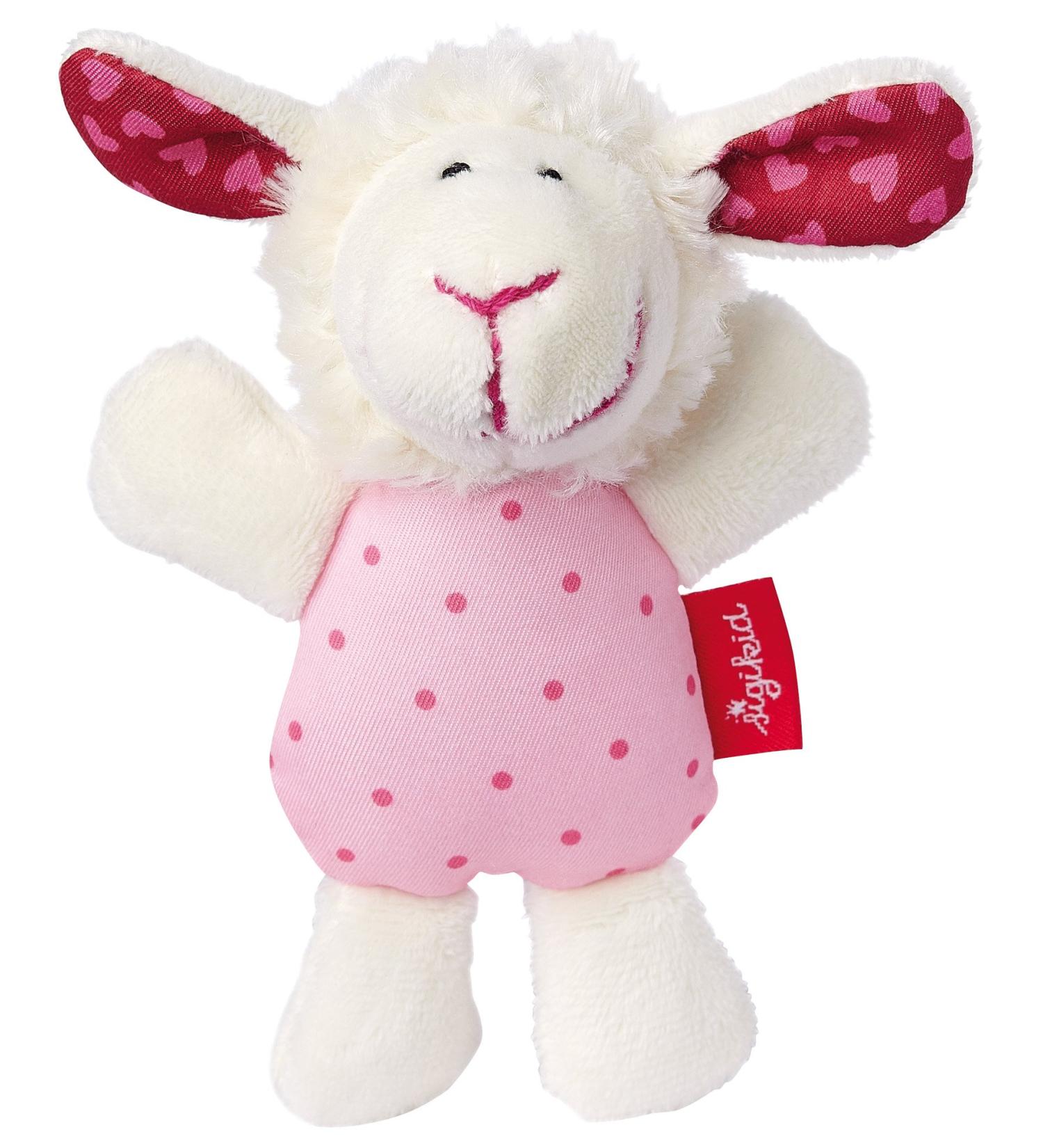 SIGIKID 41189 Rattle Sheep - Red Stars Baby Toy | Soft Pink & Safe for Newborns | Ideal for Boys & Girls - Buy Online on SooperMarket.com