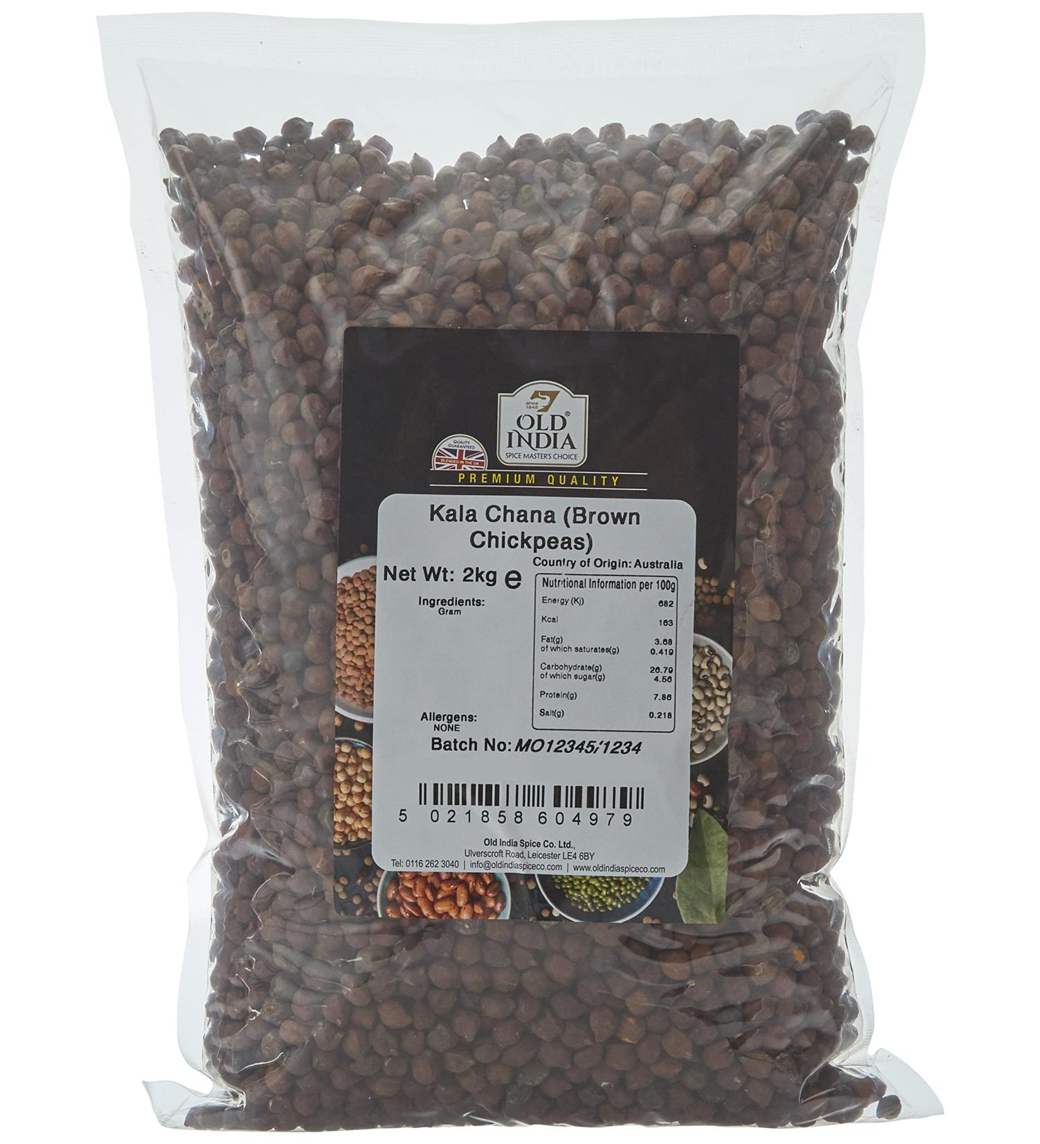 Old India Kala Chana (Brown Chickpeas) - 2kg | Premium Quality | Buy Online - Buy Online on SooperMarket.com