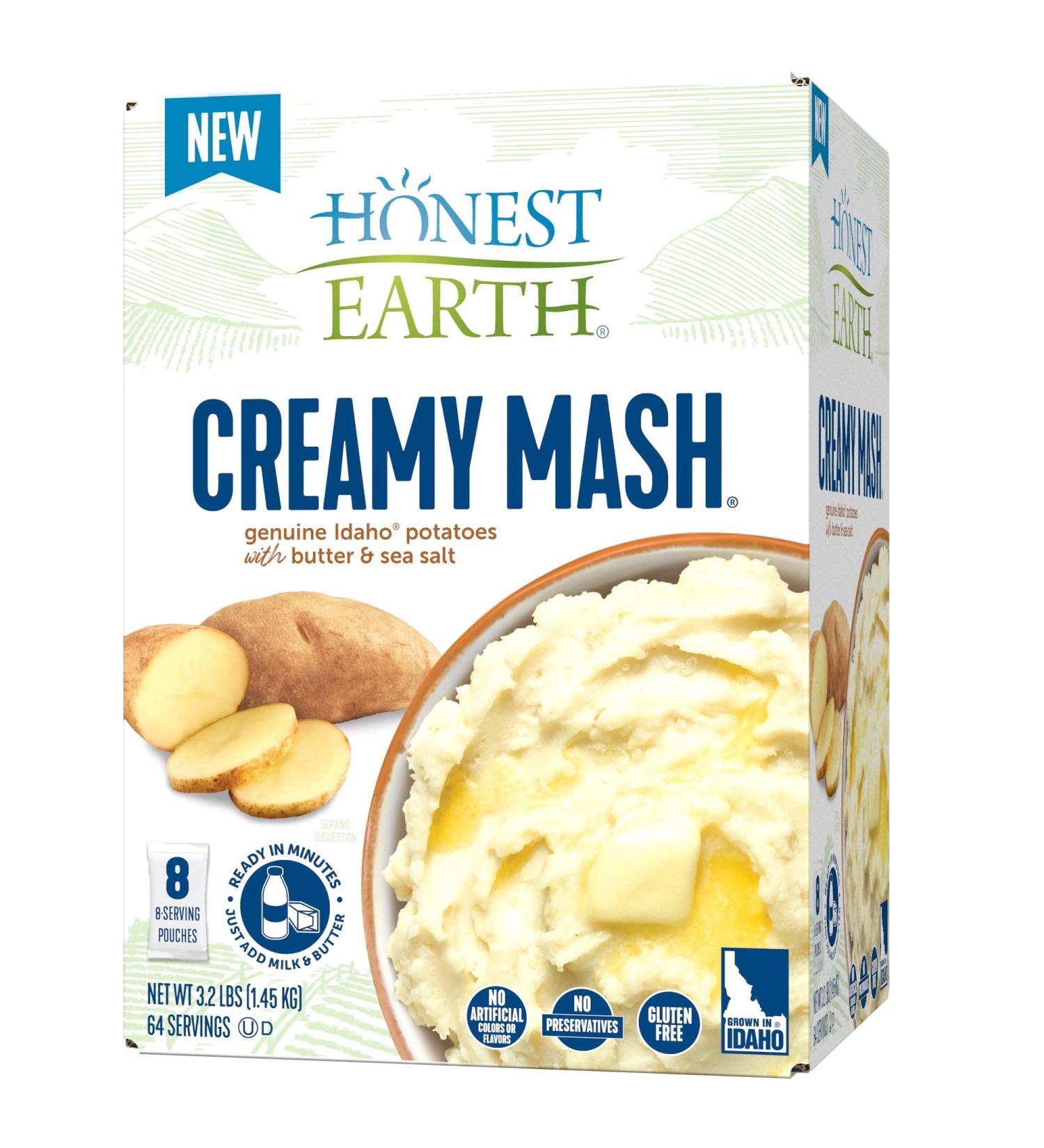 Honest Earth Creamy Mash Potatoes 6.4 oz - Pack of 8 | Delicious and Convenient - Buy Online on SooperMarket.com